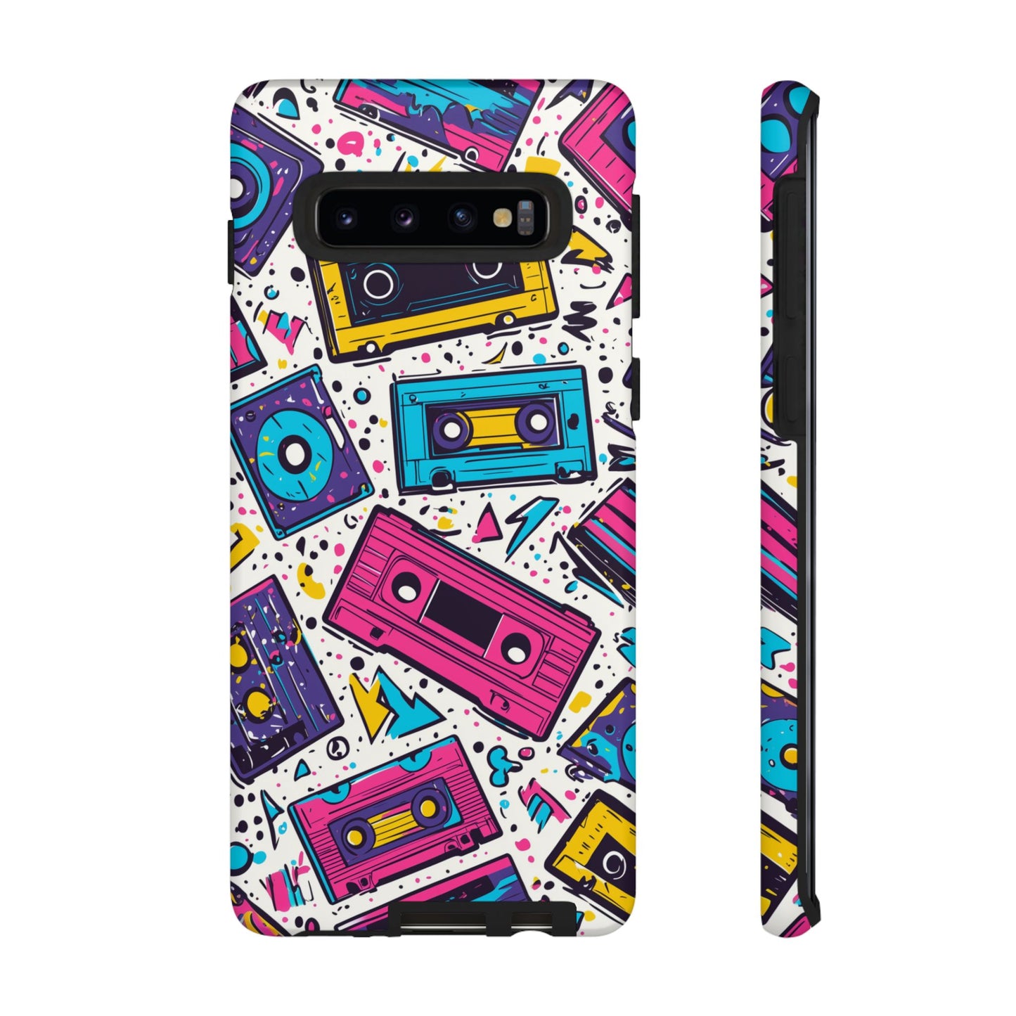 Retro Cassette Vibes Tough Samsung Galaxy  Case – Bold 80s Tape Design, Shockproof Protection