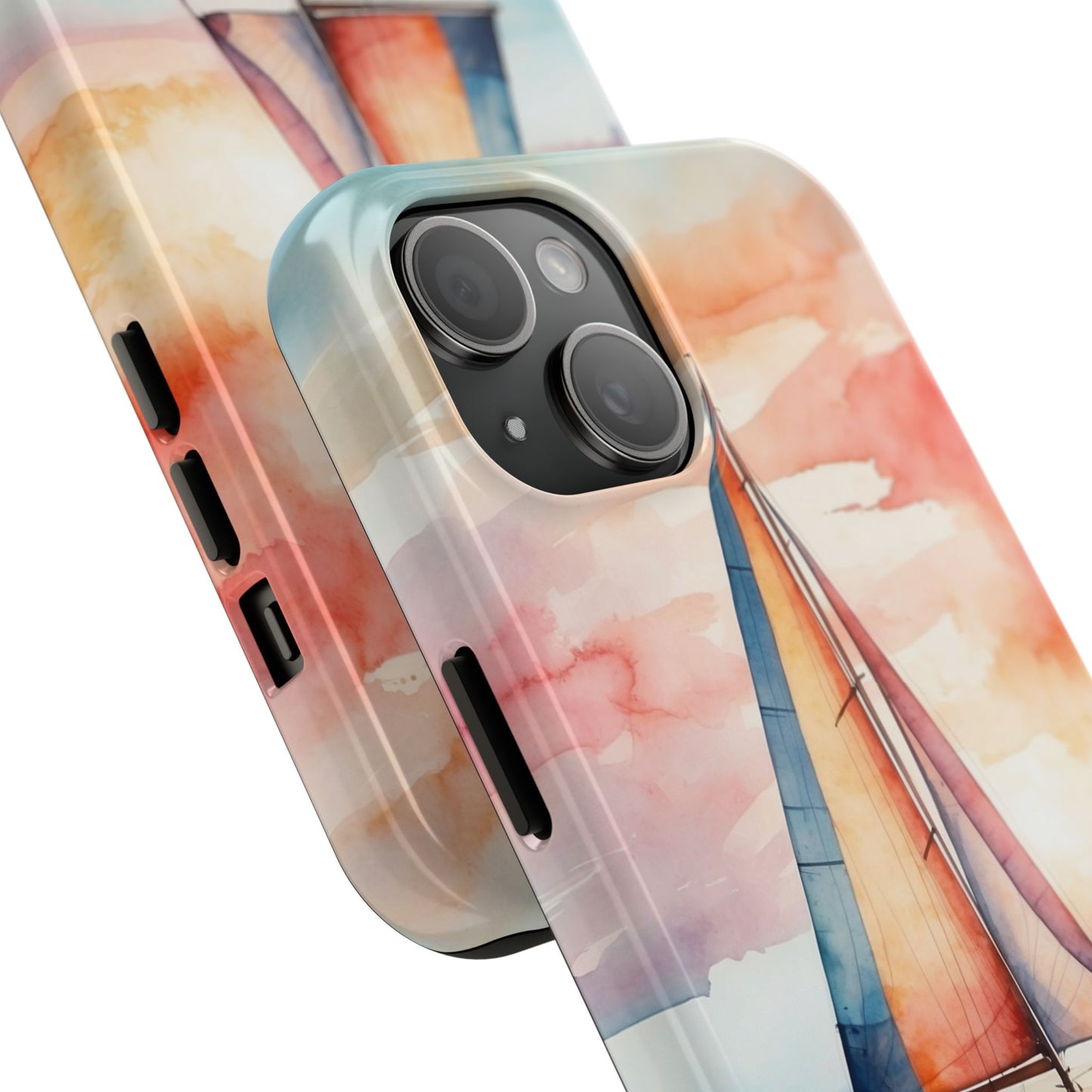 Sailboat Sunset iPhone Case – Vibrant Watercolor Design