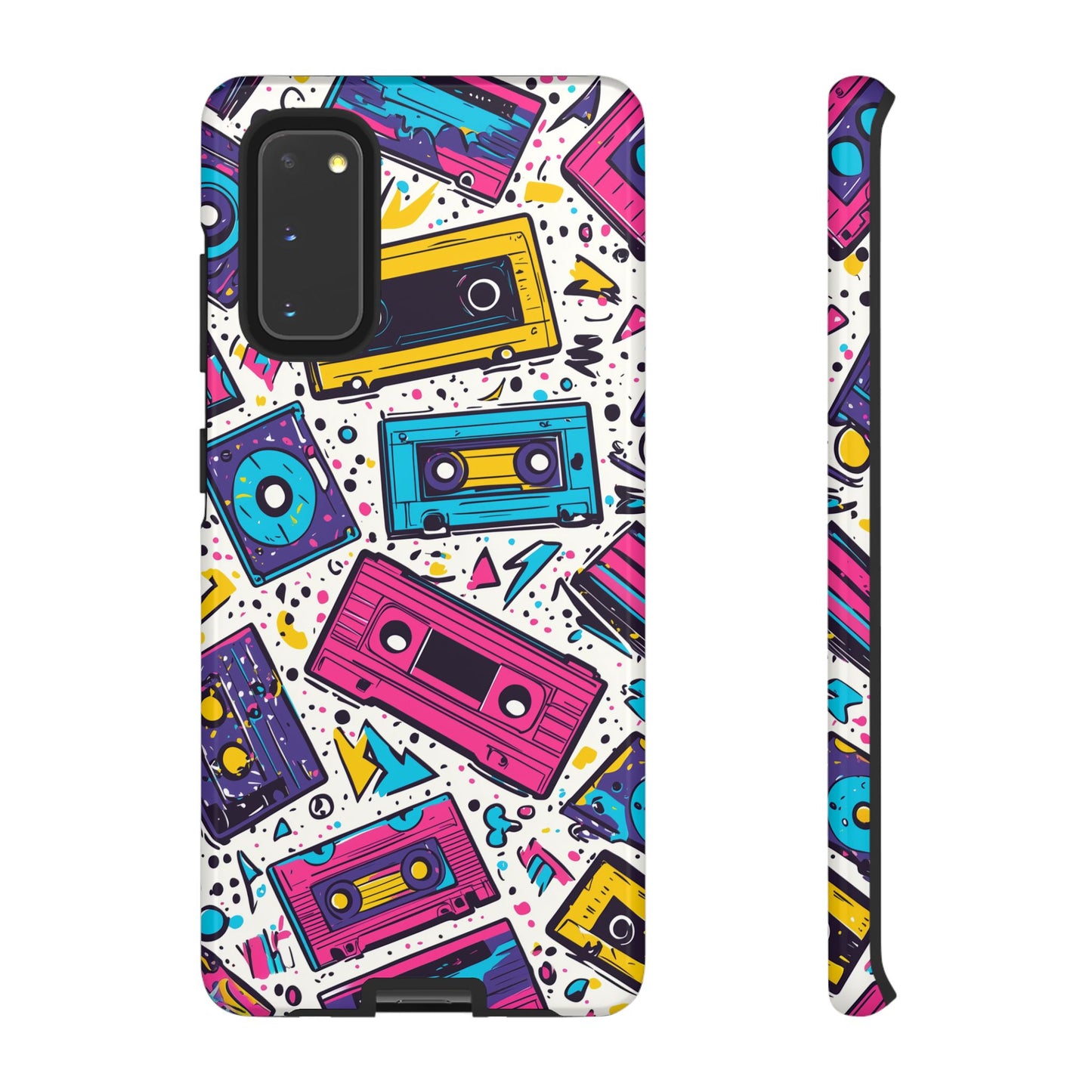 Retro Cassette Vibes Tough Samsung Galaxy  Case – Bold 80s Tape Design, Shockproof Protection