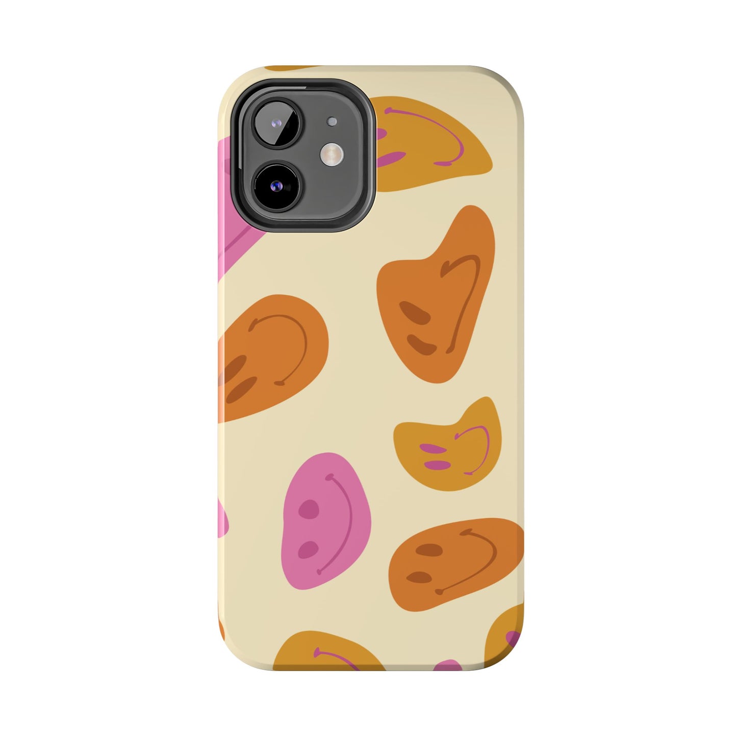 Retro Smiley Faces iPhone Case – Shockproof, Matte Finish, Dual-Layer Protection