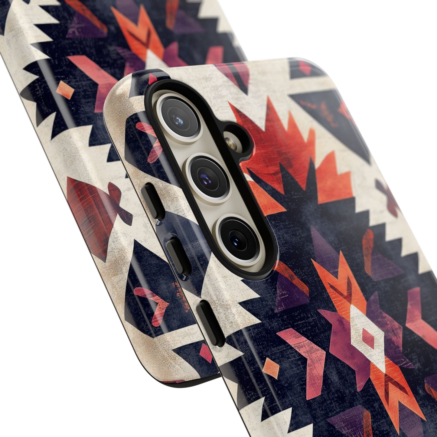 Boho Tribal Starburst Tough Samsung Galaxy  Case – Vibrant Geometric Design, Dual-Layer Protection
