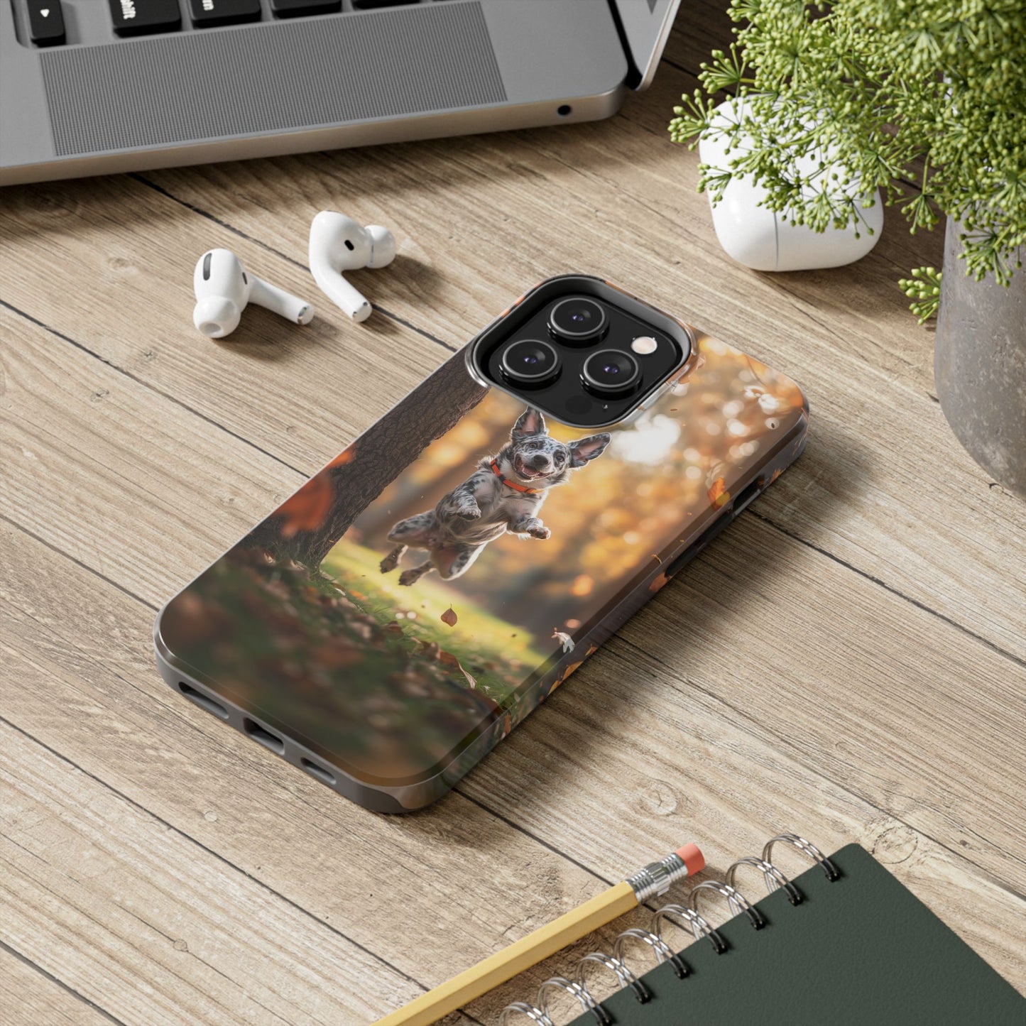 Energetic Blue Heeler Forest Pup Phone Case – Durable Outdoor-Inspired Design