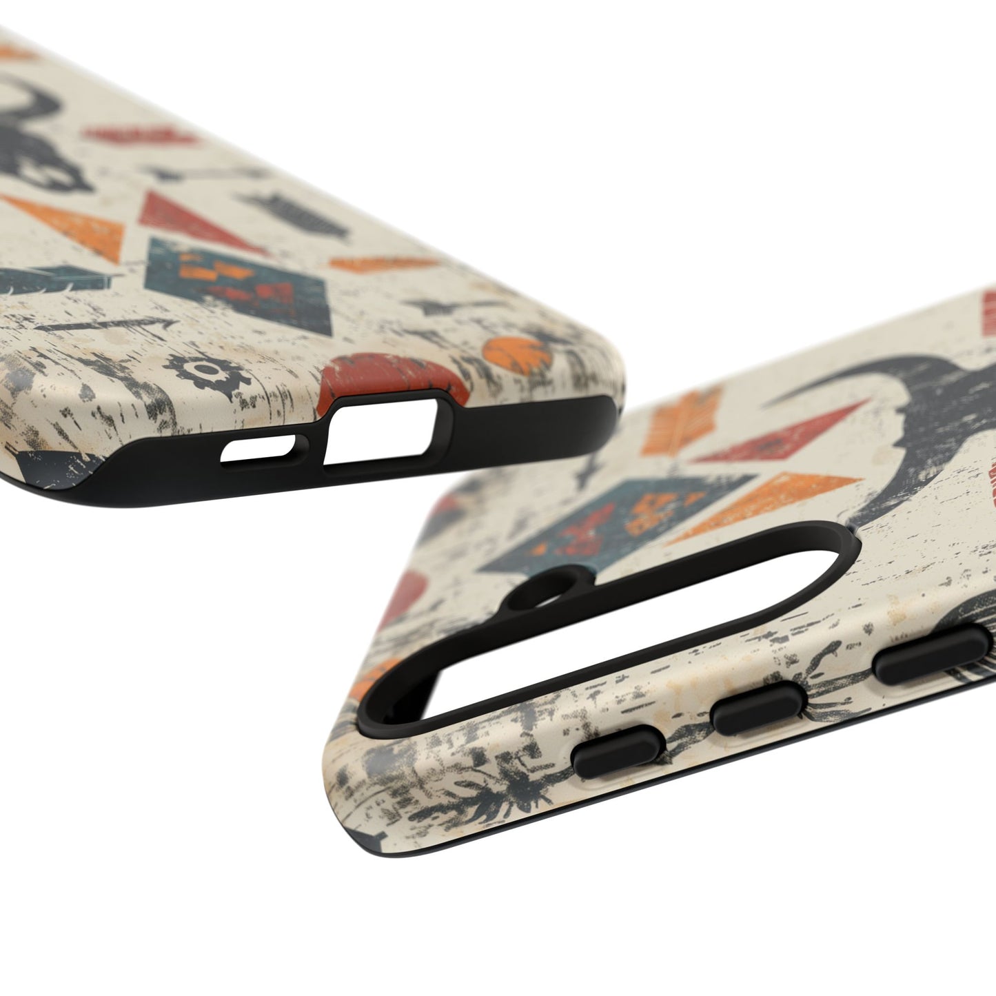 Tribal Bull Skull & Arrows Tough Samsung Galaxy Case – Rustic Western Design, Dual-Layer Protection