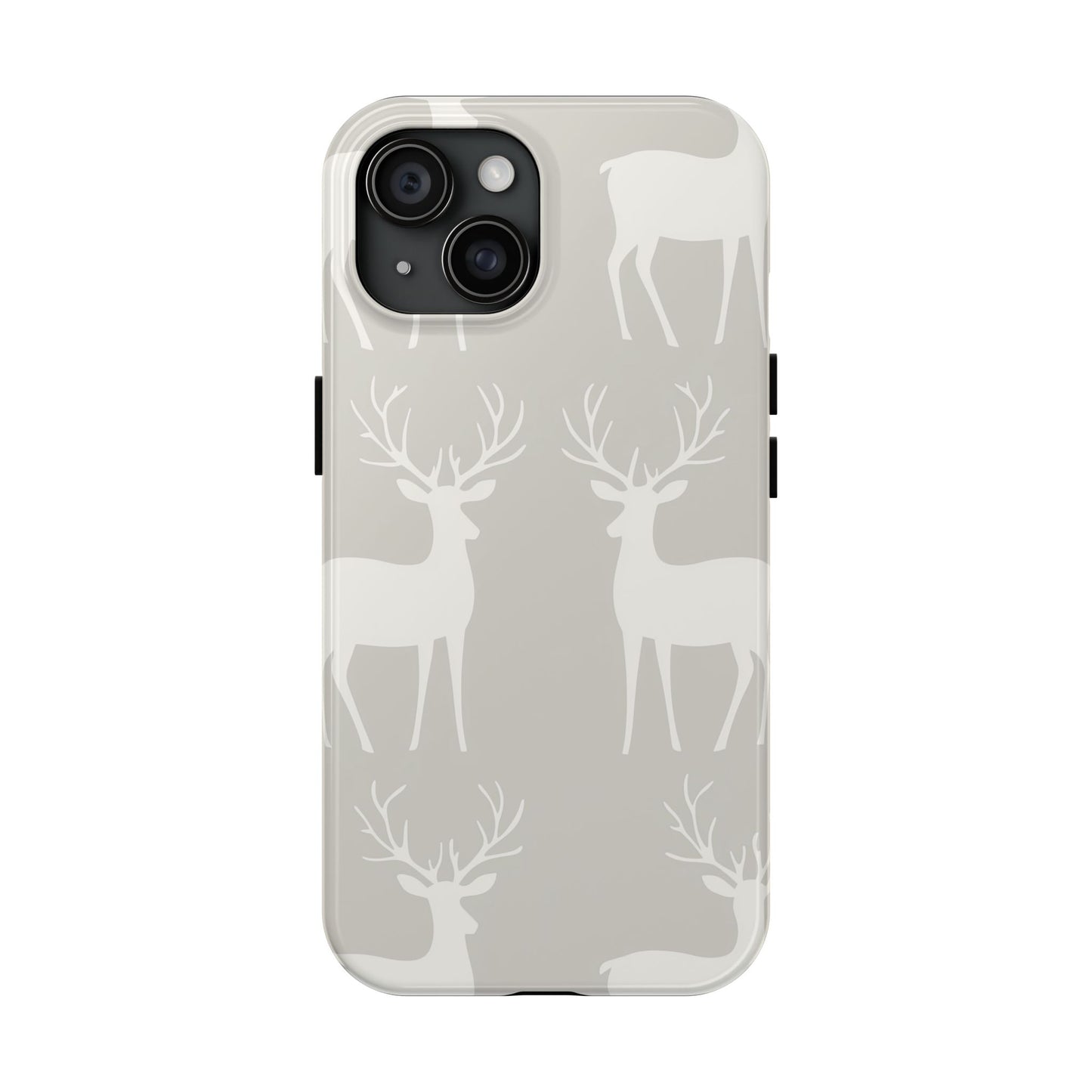 Elegant White Reindeer Pattern – iPhone Series Case