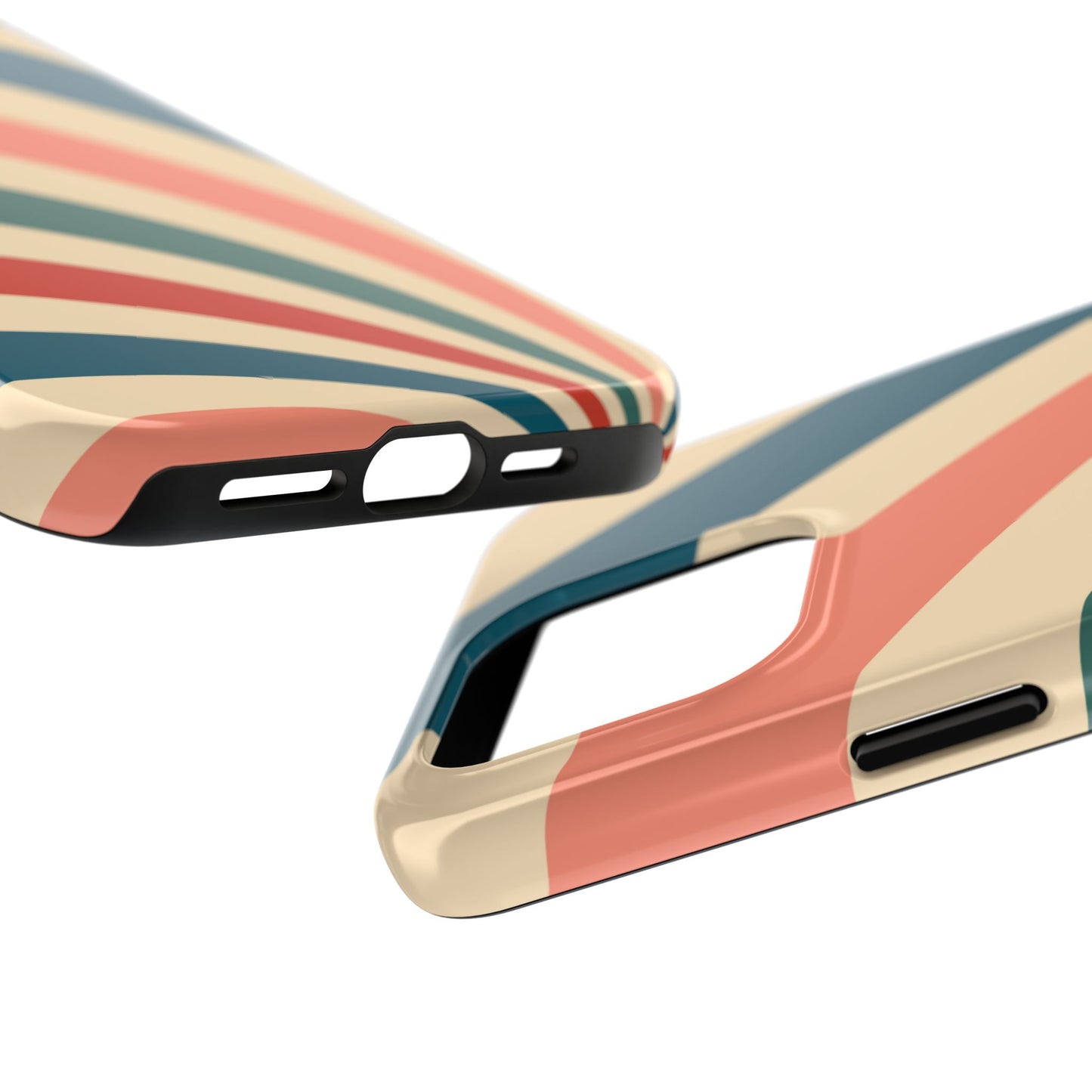 Retro Sunburst Swirl iPhone Case – Dual-Layer Protection with Bold 70s Vibes