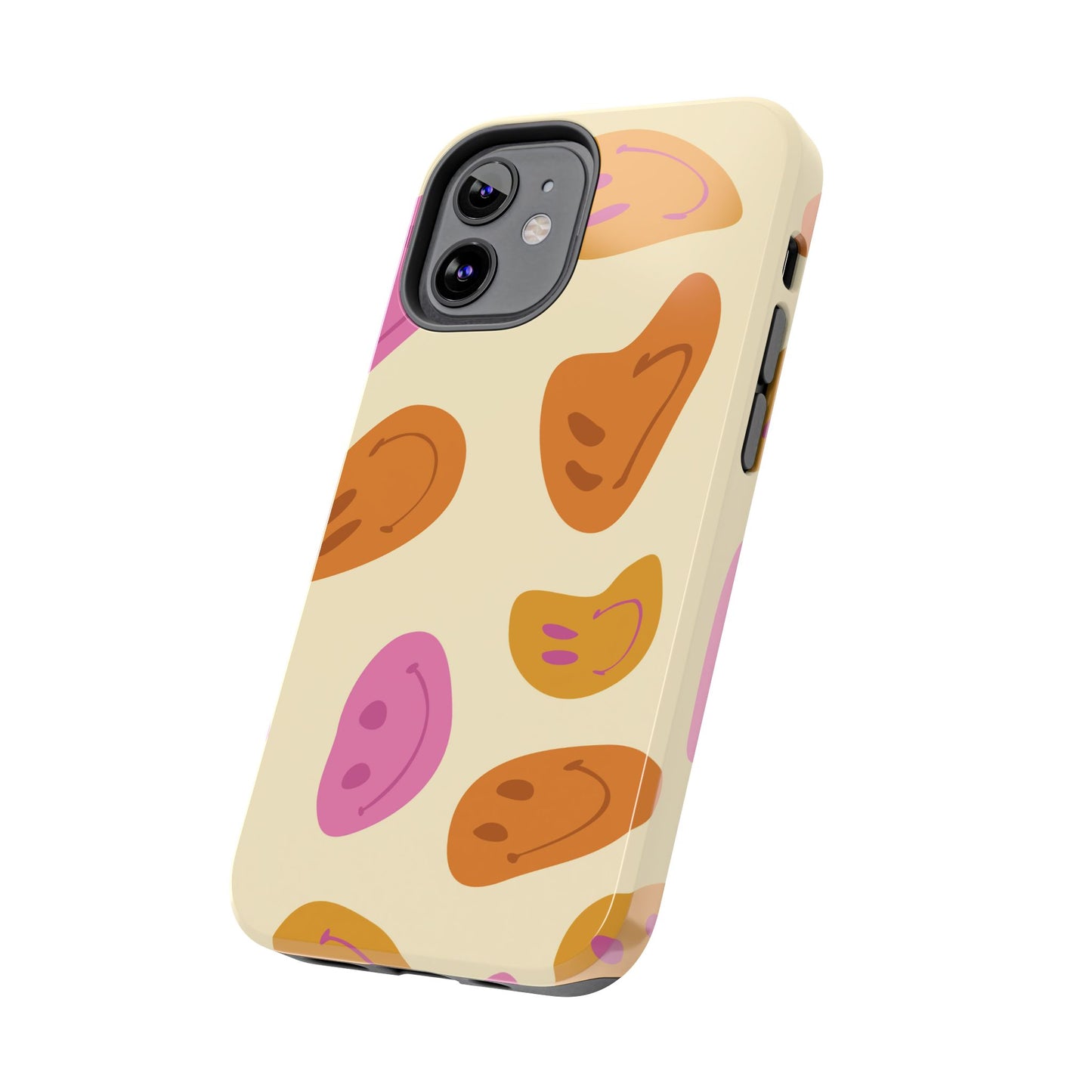 Retro Smiley Faces iPhone Case – Shockproof, Matte Finish, Dual-Layer Protection