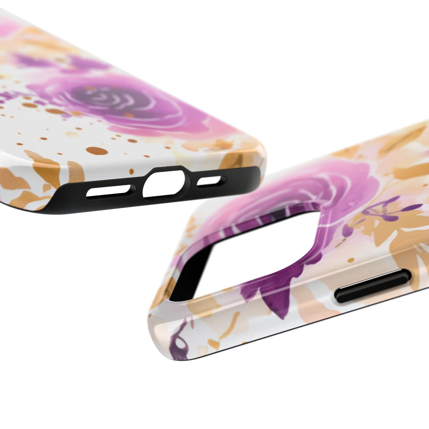 Soft Purple & Gold Floral Splash - iPhone Series Case