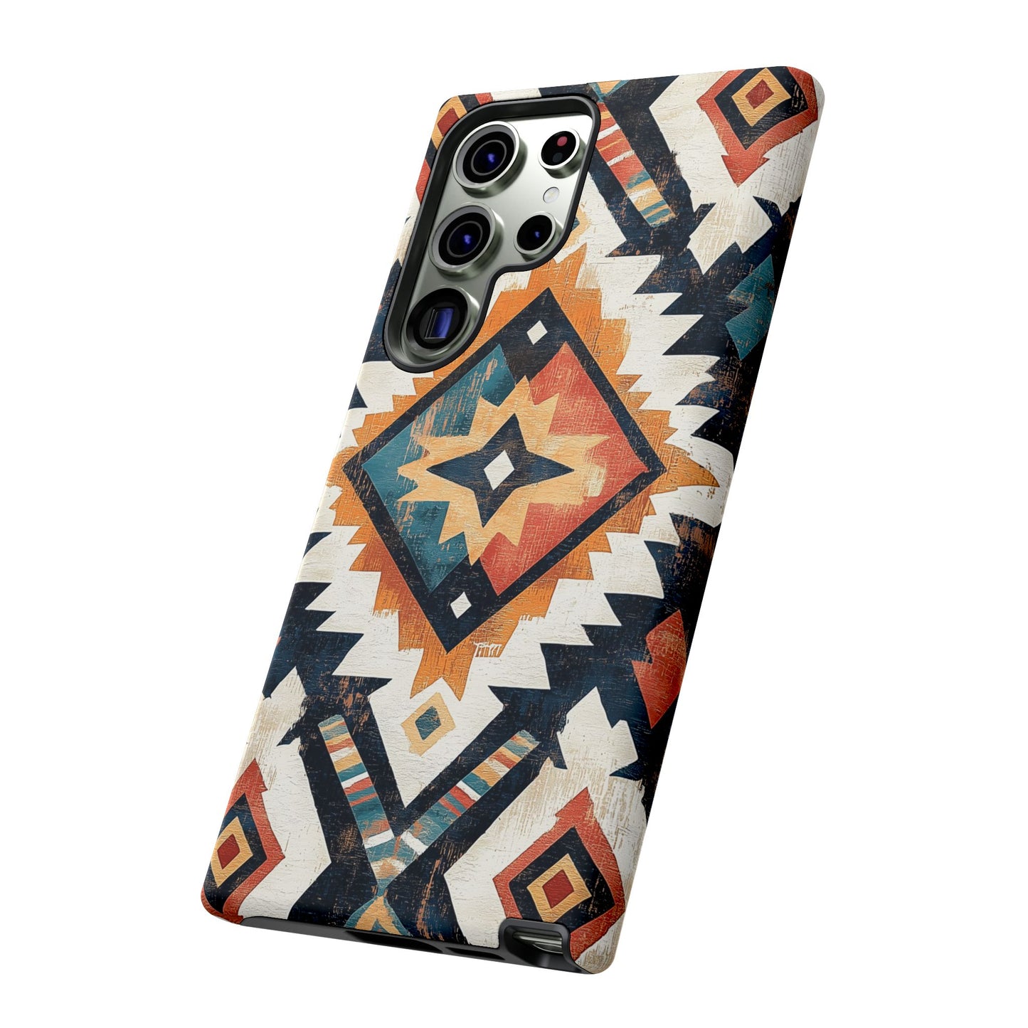 Vintage Southwestern Diamond Tough Samsung Galaxy Case – Rustic Tribal Design, Dual-Layer Protection