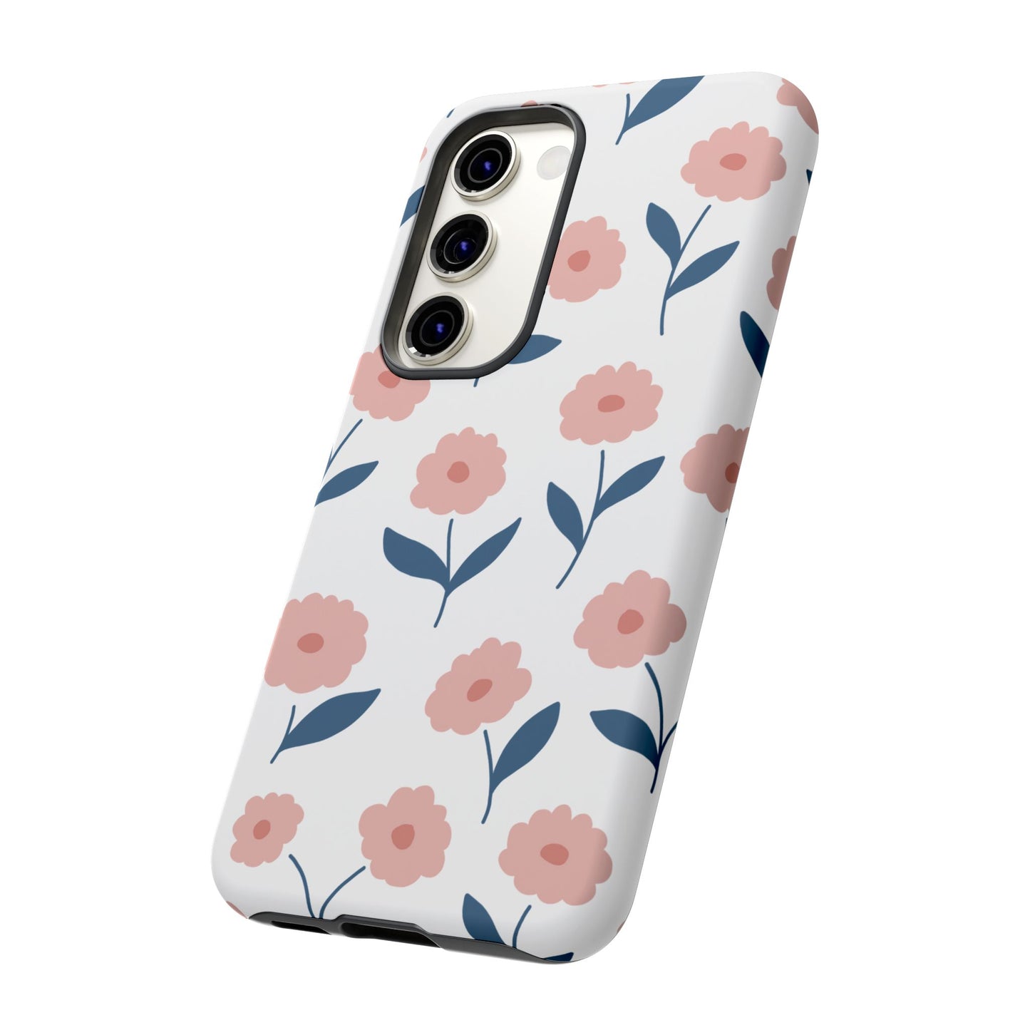 Playful Pink Floral Tough Samsung Galaxy Case – Soft Pastel Design, Slim & Shockproof