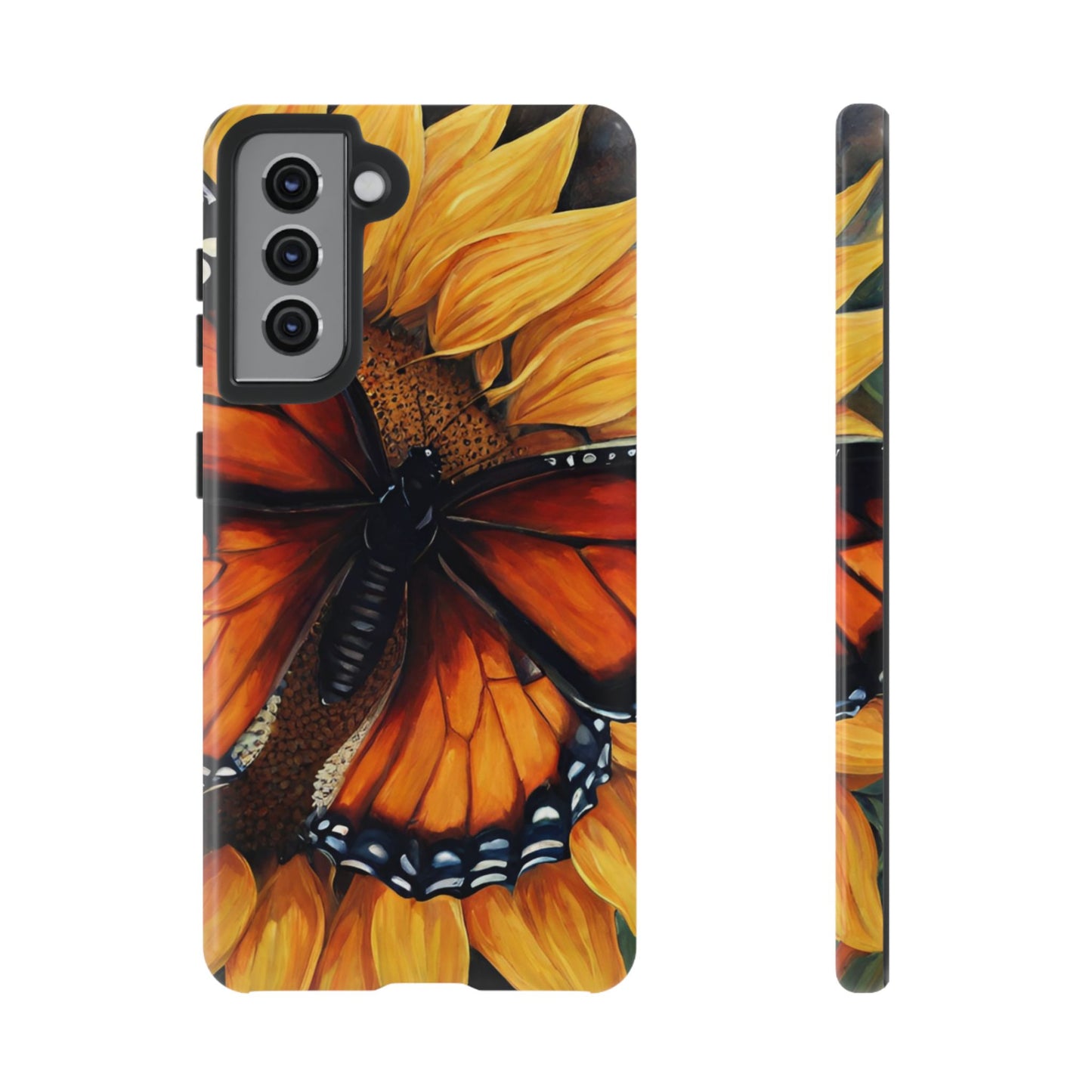Monarch Butterfly & Sunflower Art – Samsung Galaxy Case