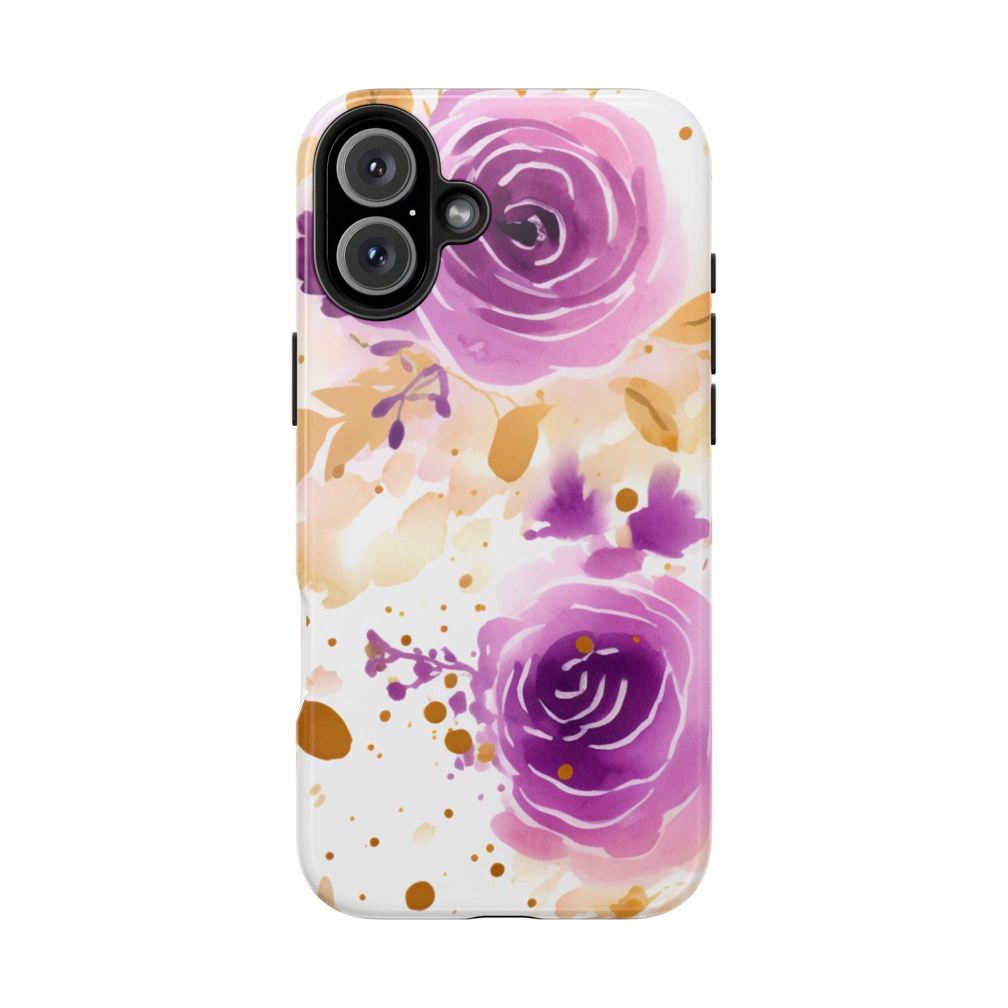 Soft Purple & Gold Floral Splash - iPhone Series Case
