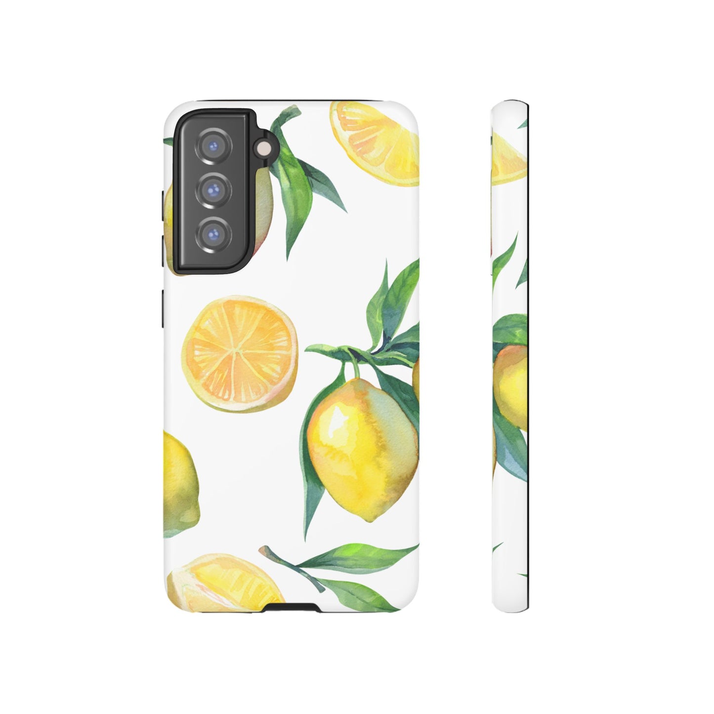 Lemon Grove Watercolor Tough Samsung Galaxy  Case – Fresh Citrus Design, Dual-Layer Protection