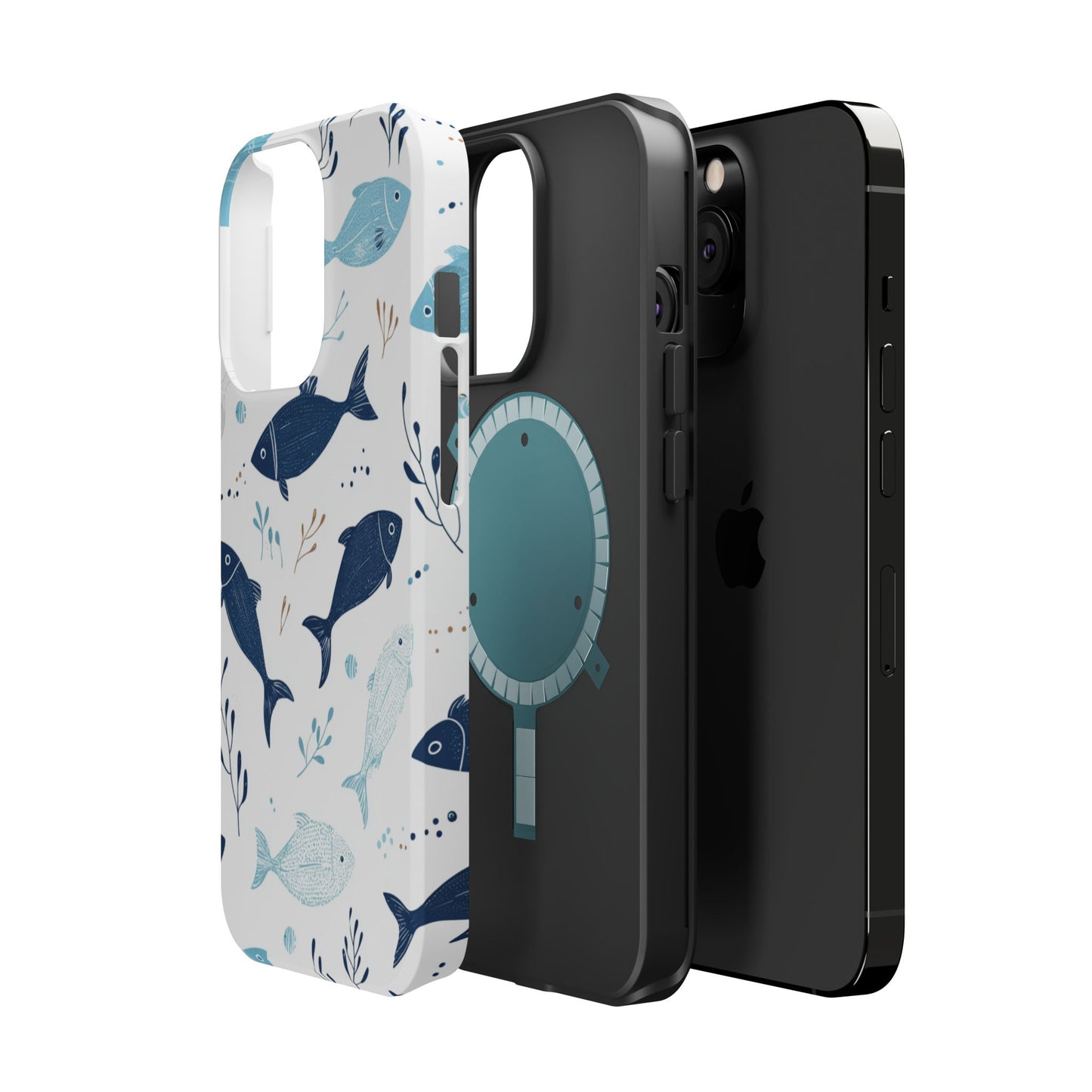 Oceanic Blue Fish Pattern - MagSafe iPhone Series Case