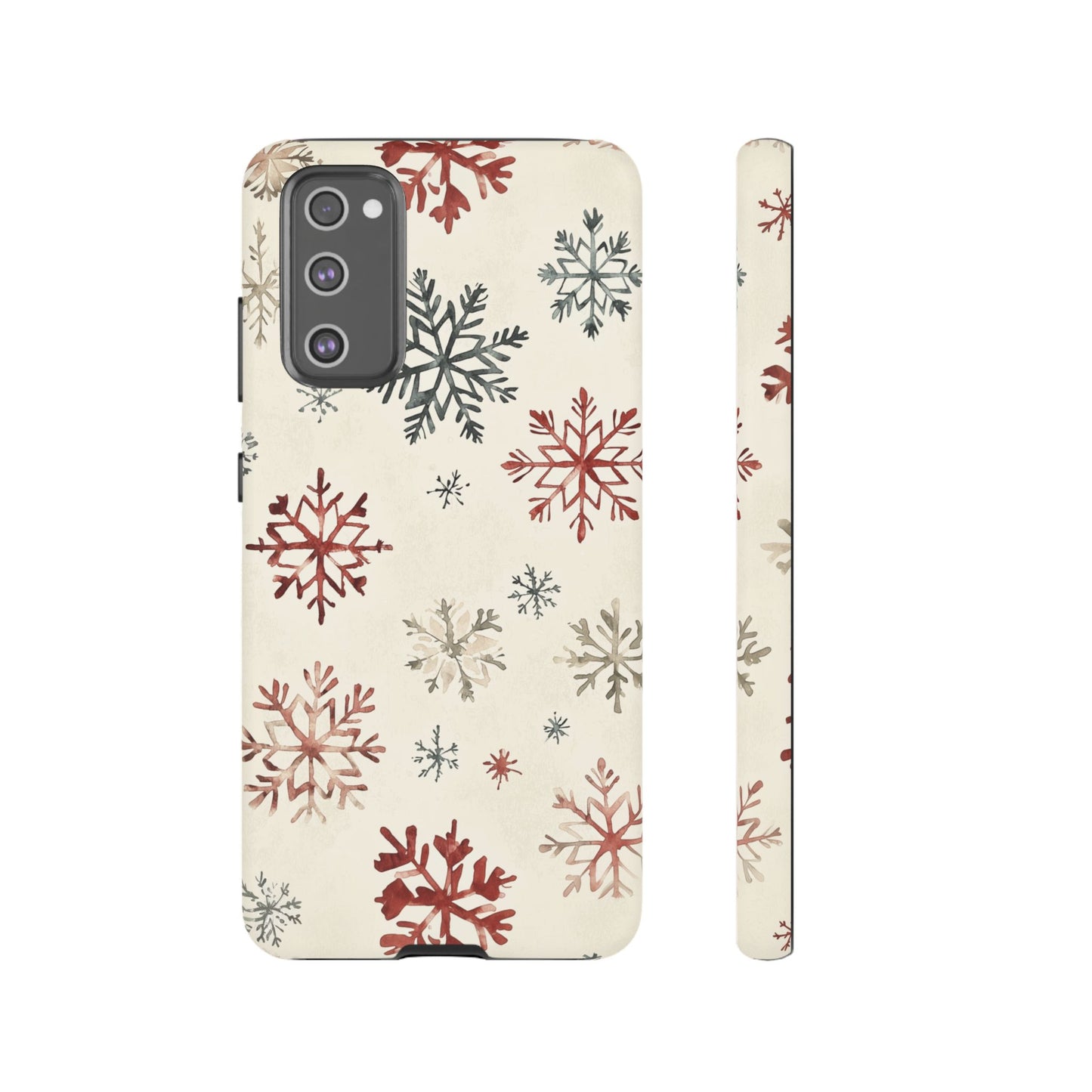 Vintage Red and Gray Snowflake Pattern – Samsung Galaxy Series Case