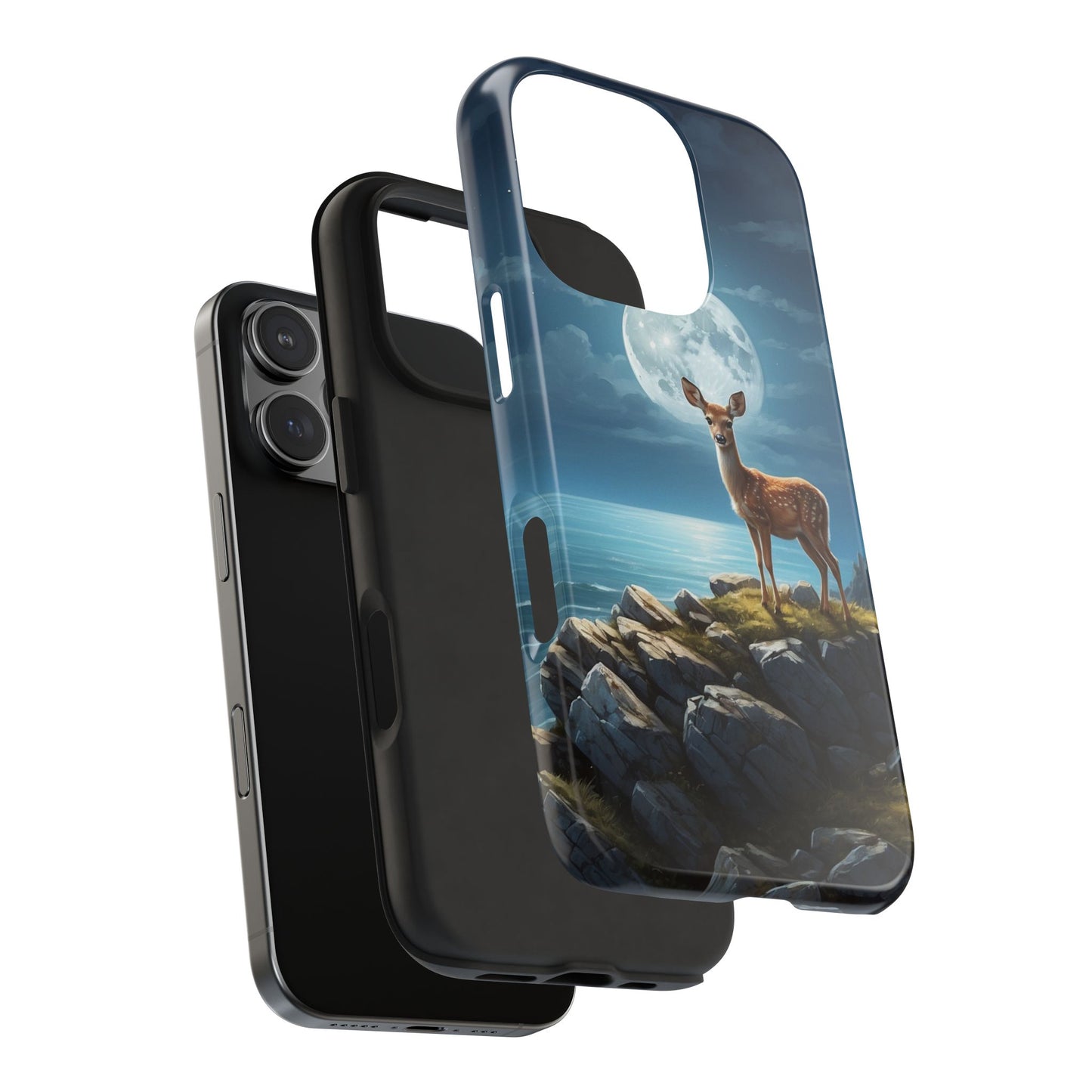 Enchanted Fawn Under the Moonlit Sky iPhone Case