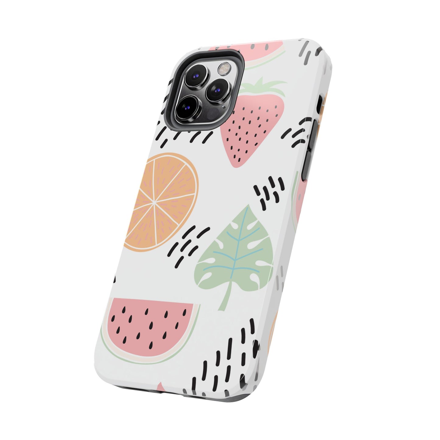 Tropical Fruit Fiesta Tough iPhone Case – Fun Watermelon, Pineapple, and Citrus Design - BOGO Cases