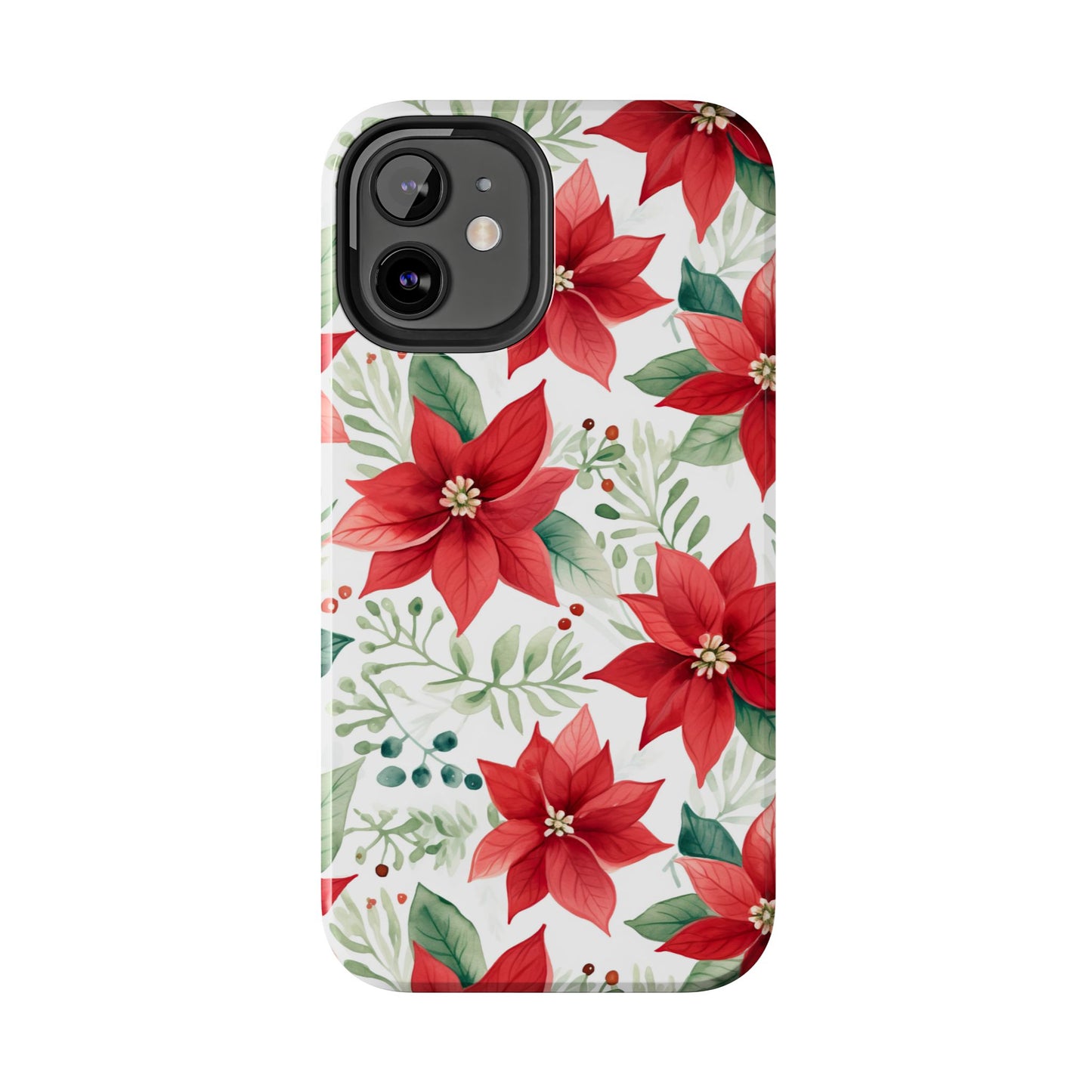 Festive Poinsettia Holiday Pattern – iPhone Series Case