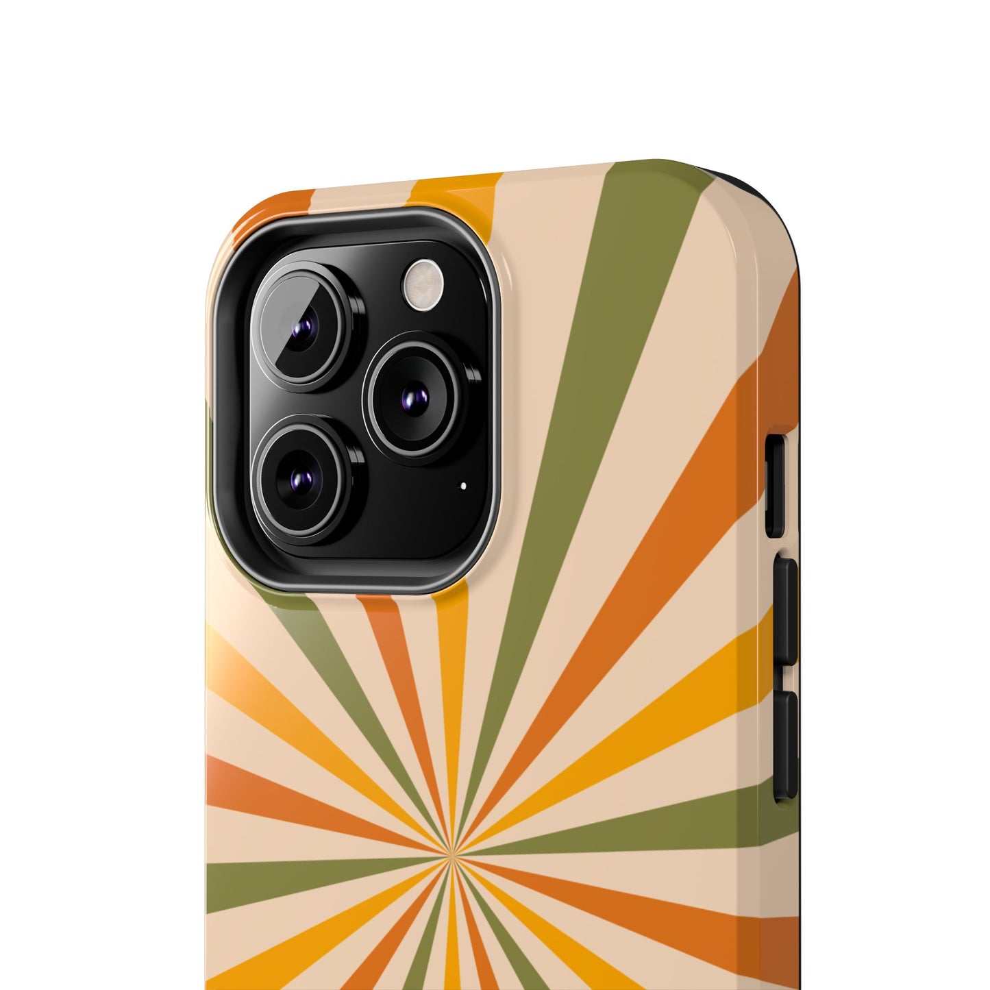 Retro Sunburst iPhone Case – Bold Geometric Design, Durable Shockproof Protection