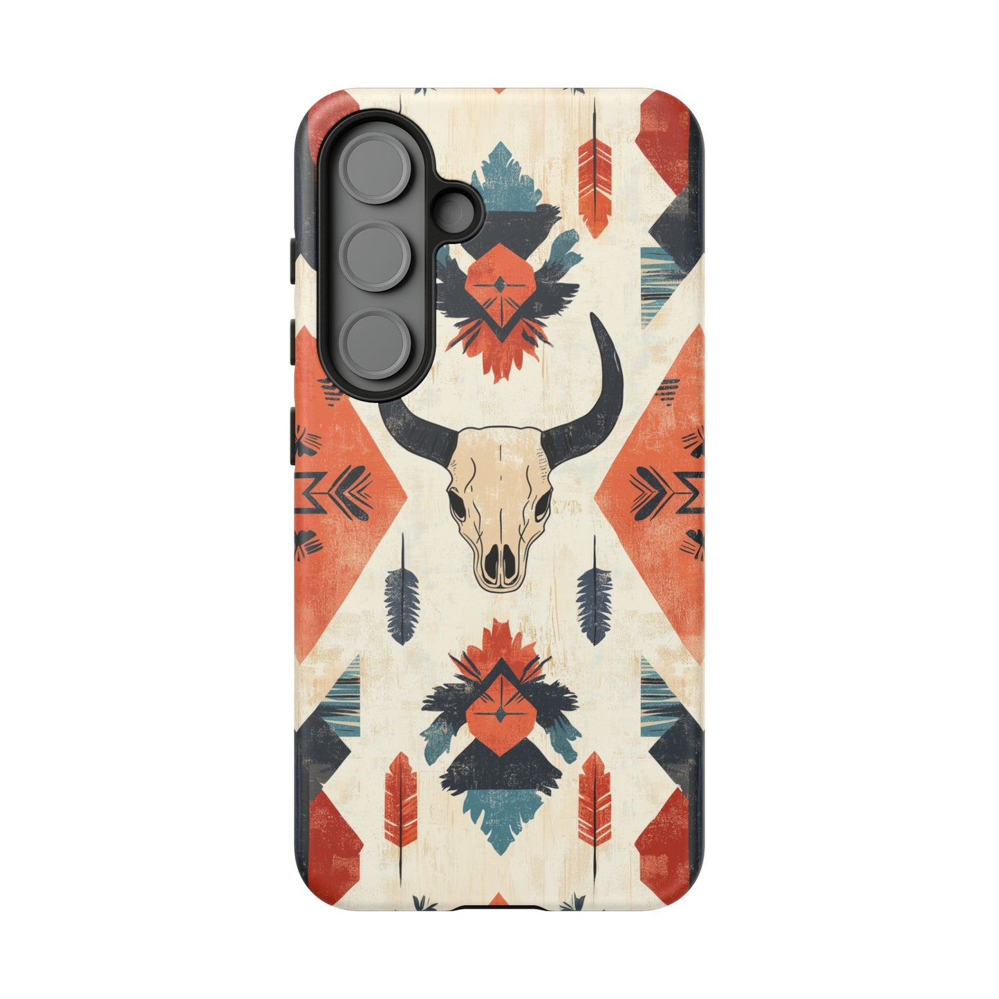 Southwestern Boho Skull Tough Samsung Galaxy Case – Durable Matte Finish, Dual-Layer Protection