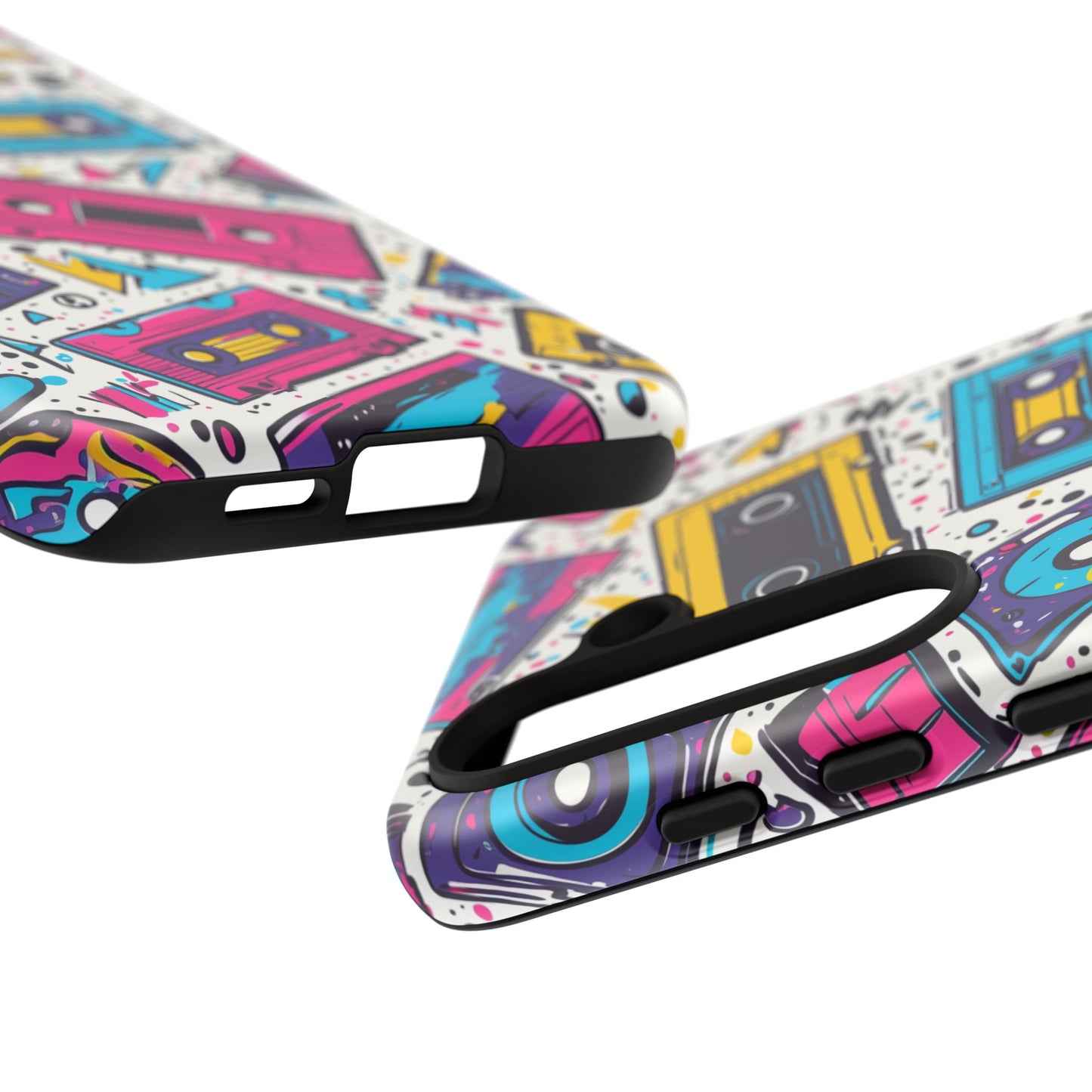 Retro Cassette Vibes Tough Samsung Galaxy  Case – Bold 80s Tape Design, Shockproof Protection