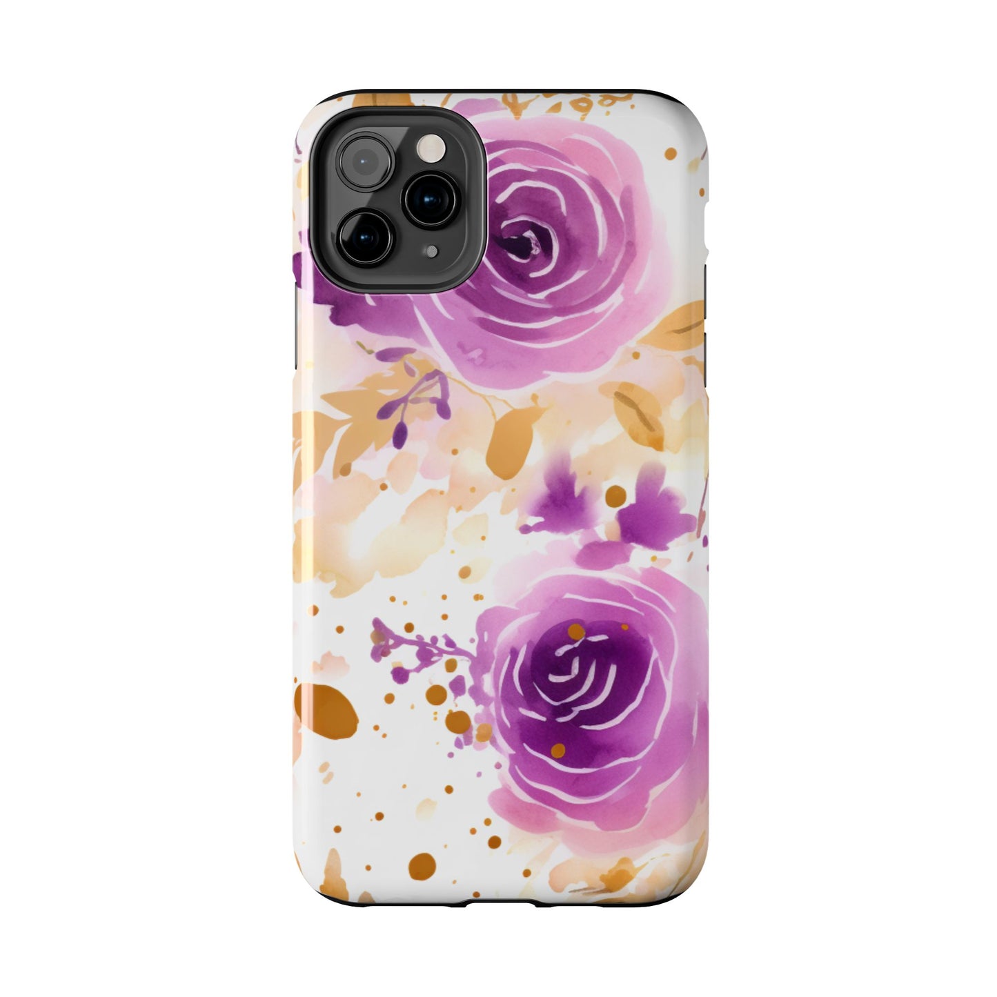 Soft Purple & Gold Floral Splash - iPhone Series Case