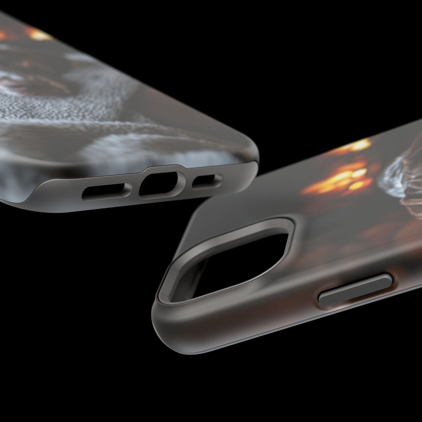 Cozy German Shorthaired Pointer MagSafe iPhone Case – Rustic Fireplace Protective Cover