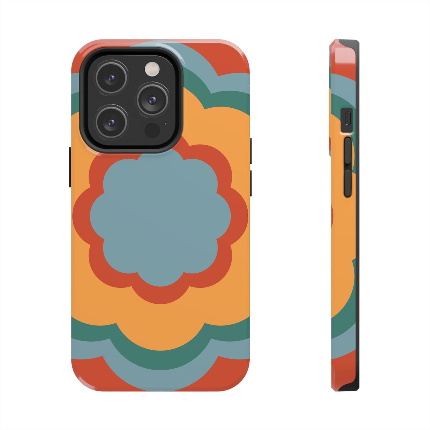 Retro Flower Power iPhone Case – Bold 70s-Inspired Design with Dual-Layer Protection
