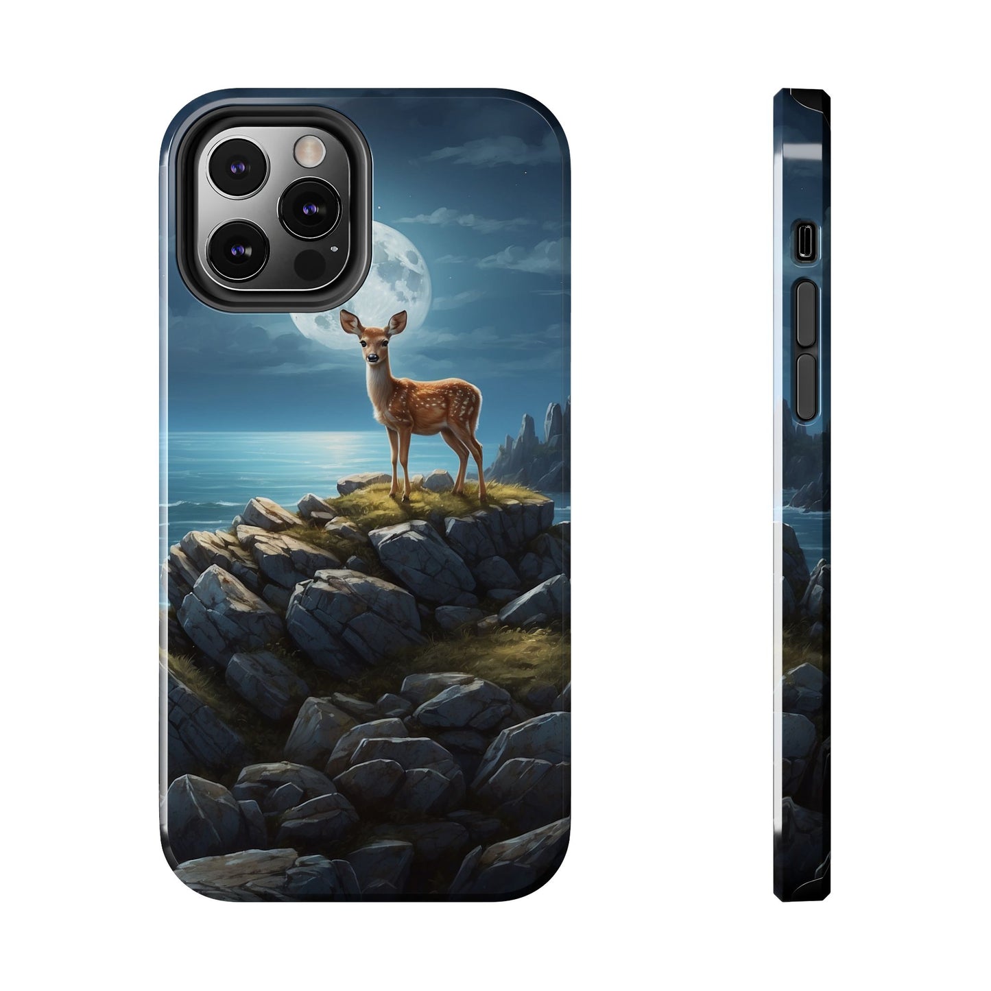 Enchanted Fawn Under the Moonlit Sky iPhone Case