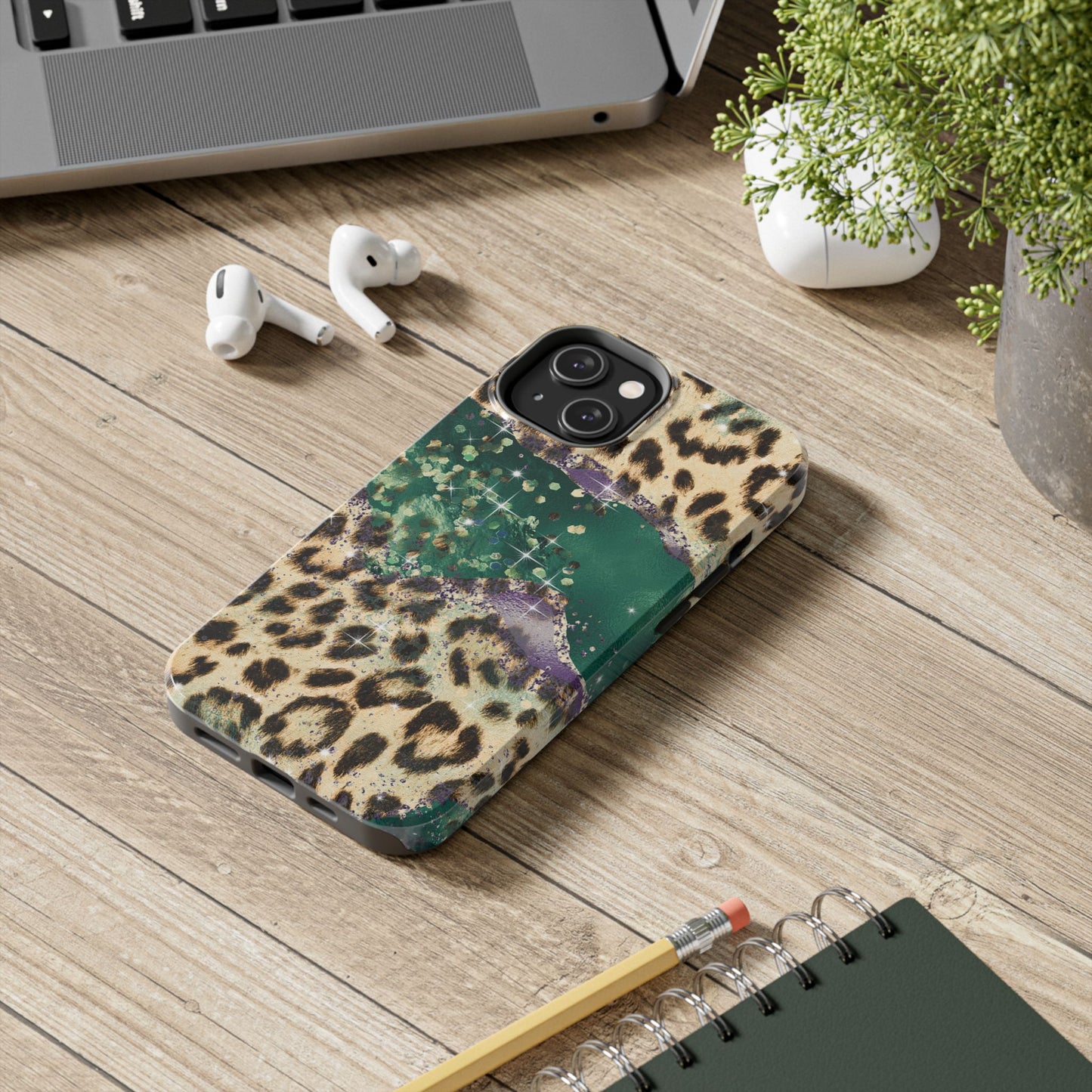 Emerald Glitter Leopard Print - iPhone Series Case