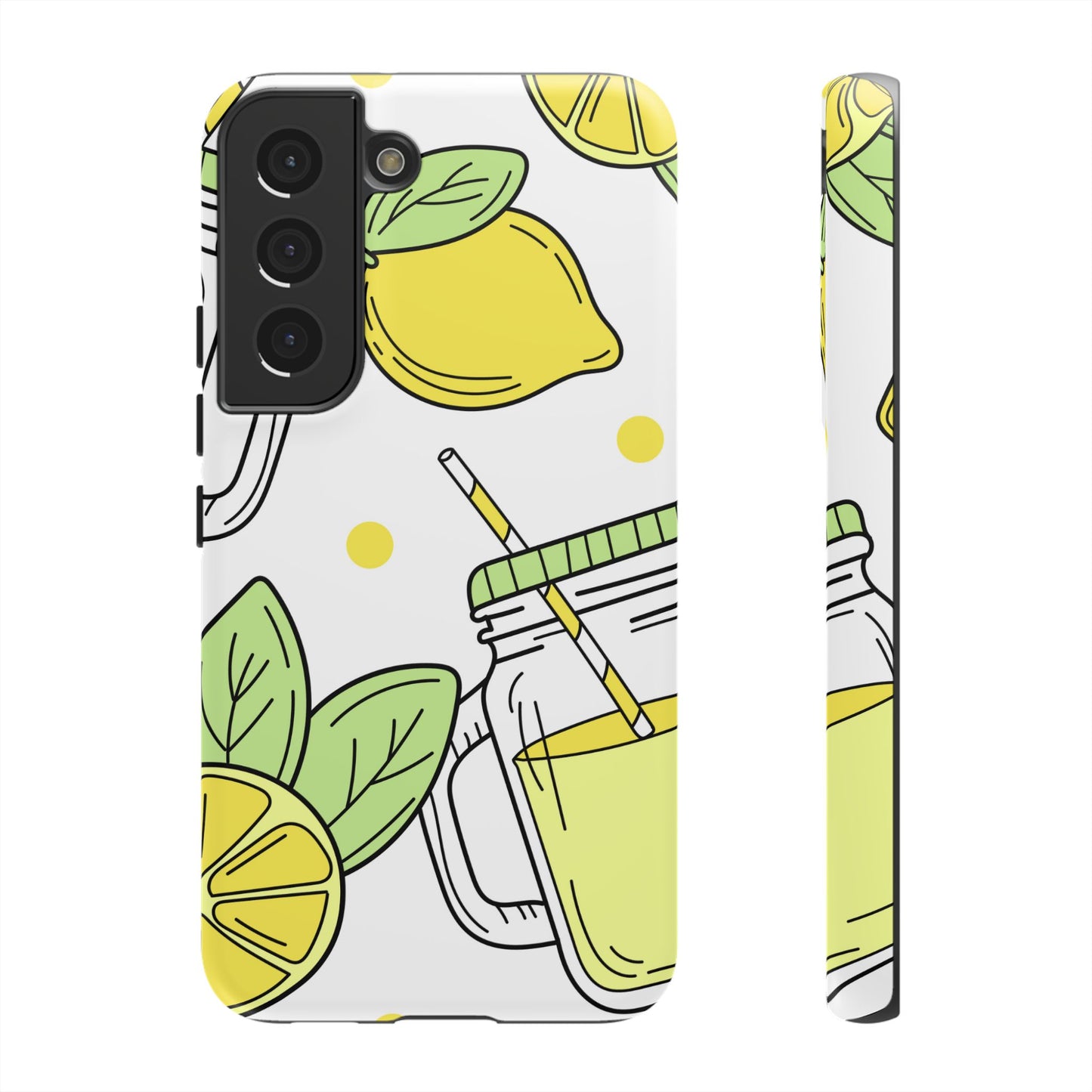 Lemonade Love Tough Samsung Galaxy Case – Fun Lemon Mason Jar Design, Dual-Layer Protection