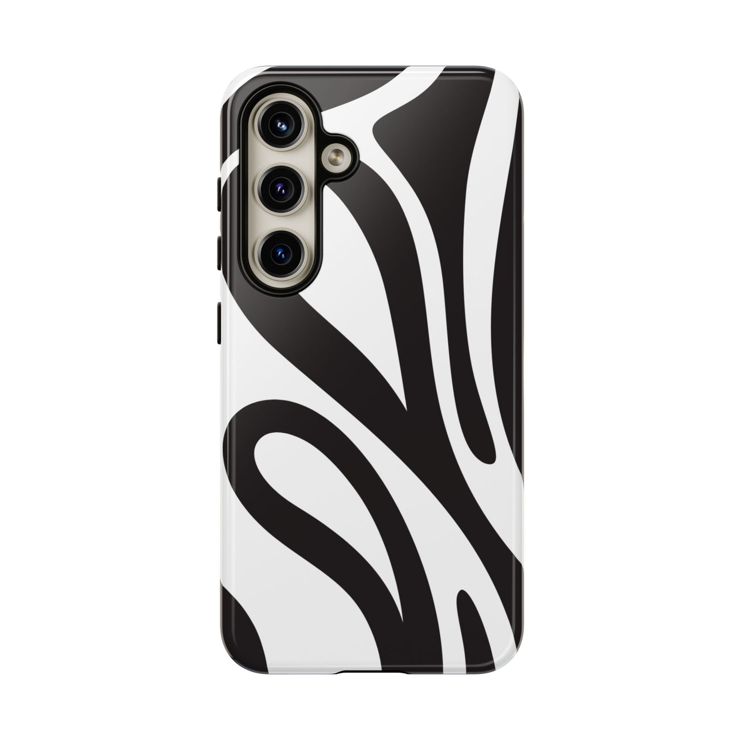 Modern Black and White Abstract Tough Samsung Galaxy Case – Bold Graphic Pattern with Dual-Layer Protection