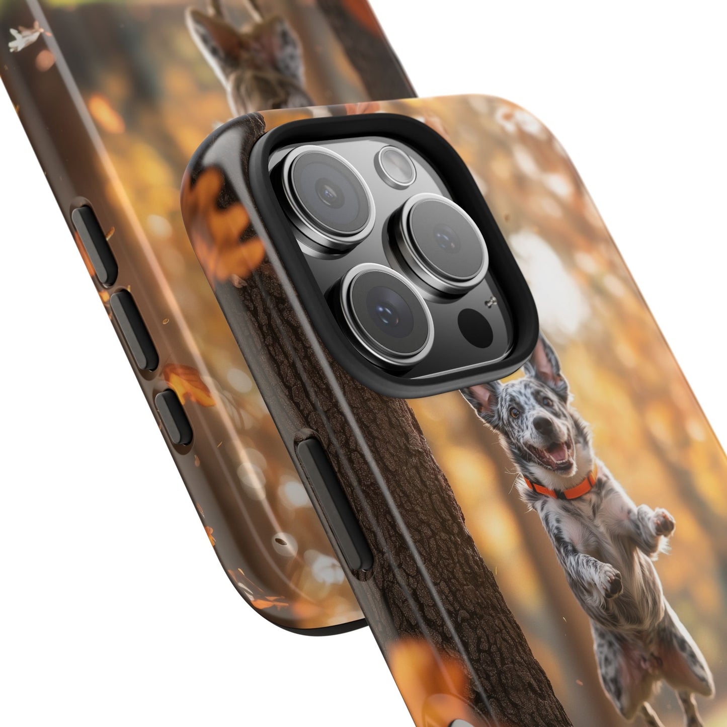 Energetic Blue Heeler Forest Pup Phone Case – Durable Outdoor-Inspired Design