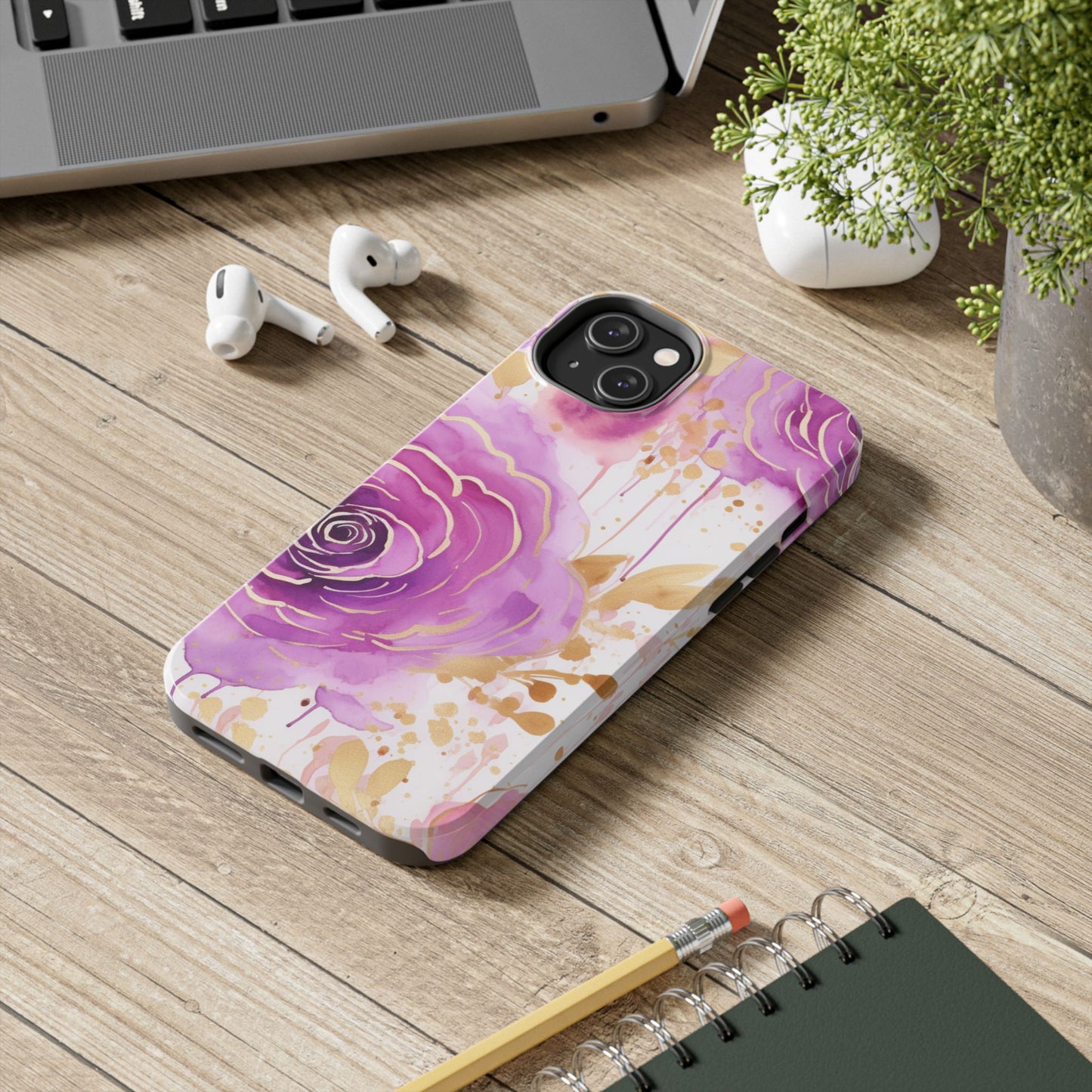 Radiant Purple & Gold Floral - iPhone Series Case