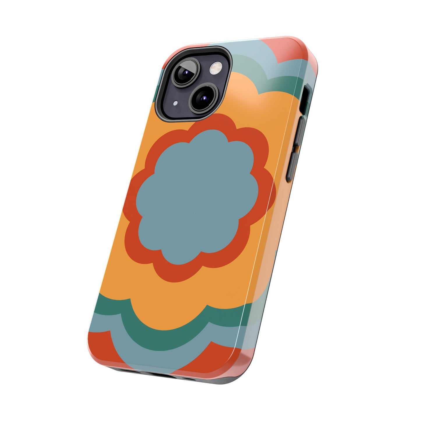 Retro Flower Power iPhone Case – Bold 70s-Inspired Design with Dual-Layer Protection