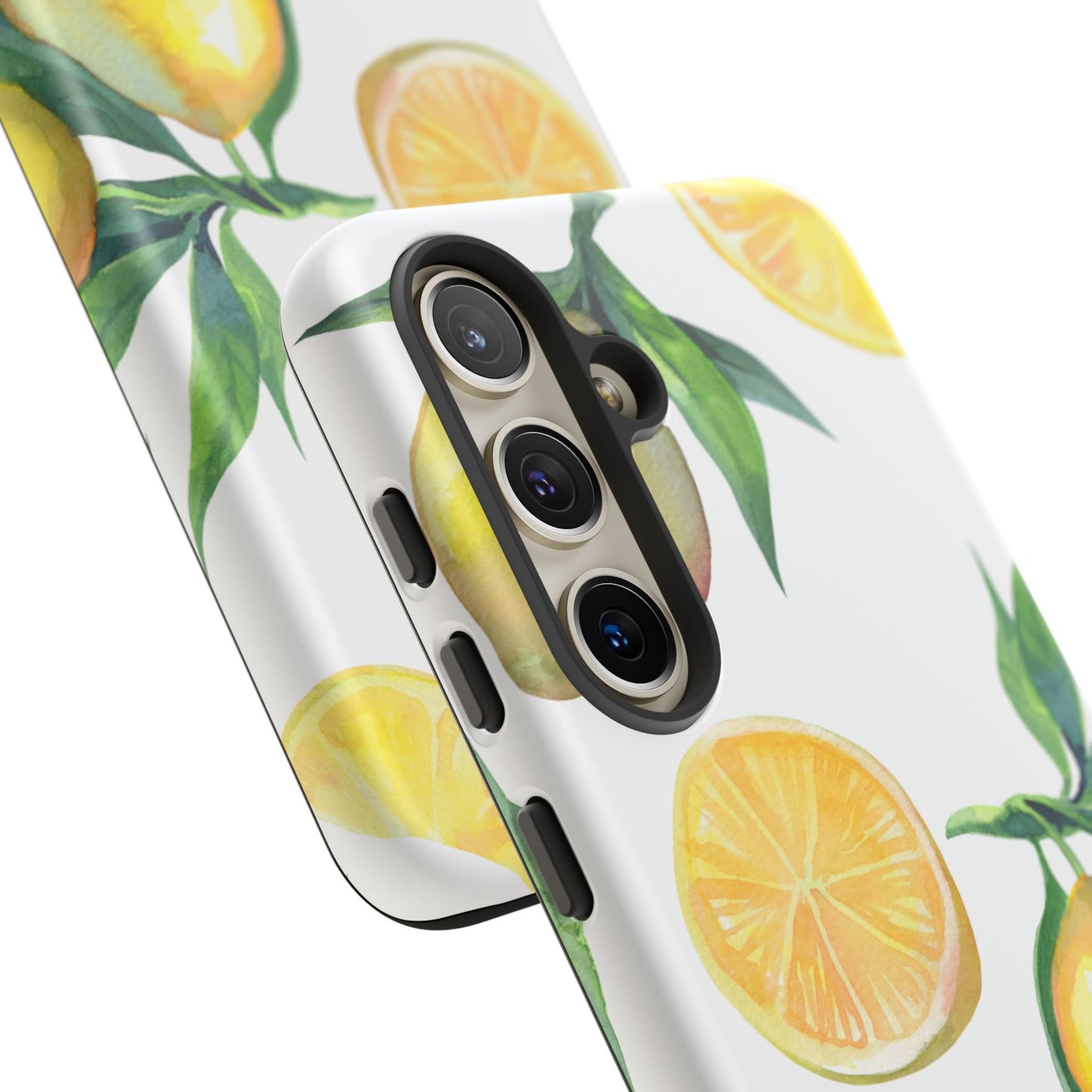 Lemon Grove Watercolor Tough Samsung Galaxy  Case – Fresh Citrus Design, Dual-Layer Protection