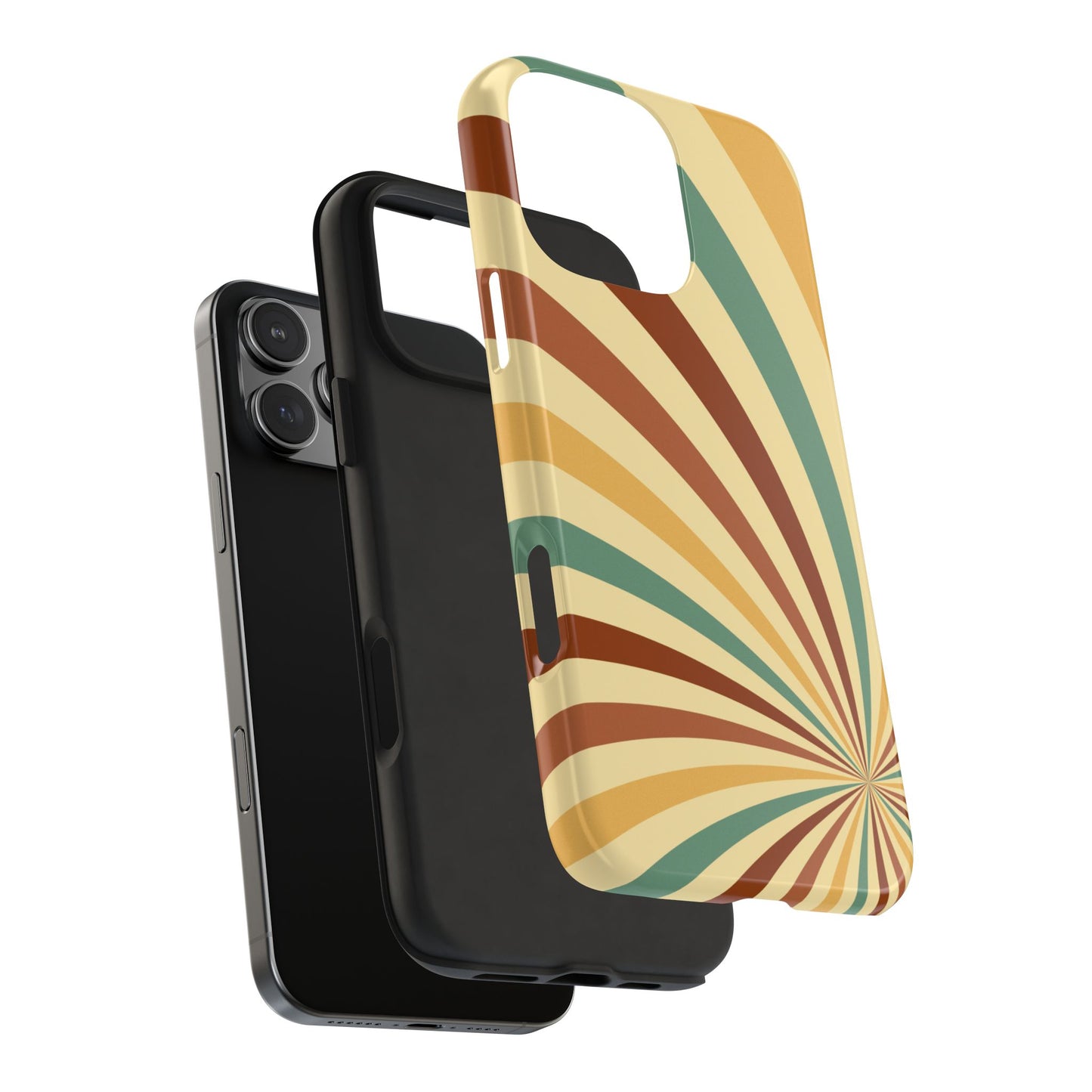 Earthy Retro Swirl iPhone Case – Dual-Layer Protection with 70s-Inspired Earth Tones