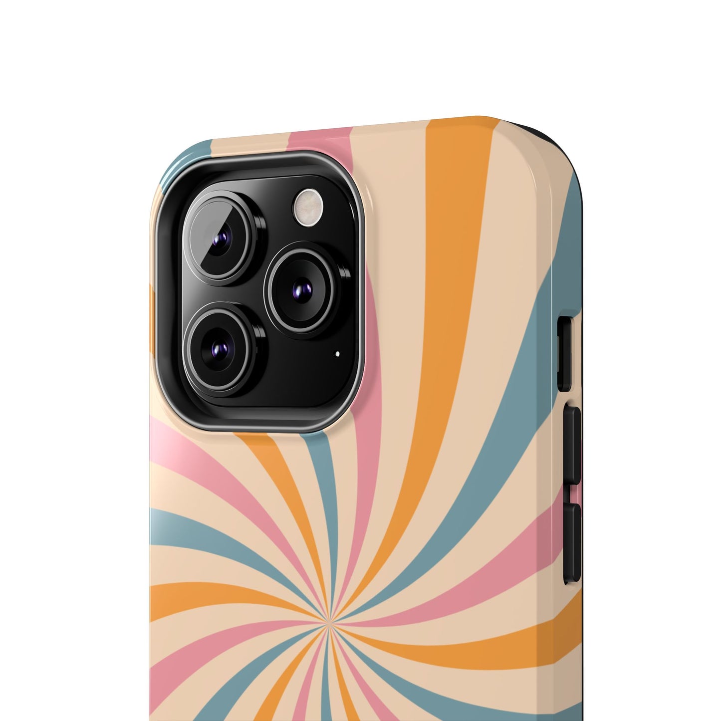Retro Swirl Pattern iPhone Case – Bold 70s Vibe in Pink, Orange, and Teal