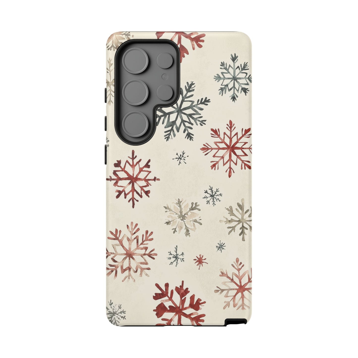Vintage Red and Gray Snowflake Pattern – Samsung Galaxy Series Case