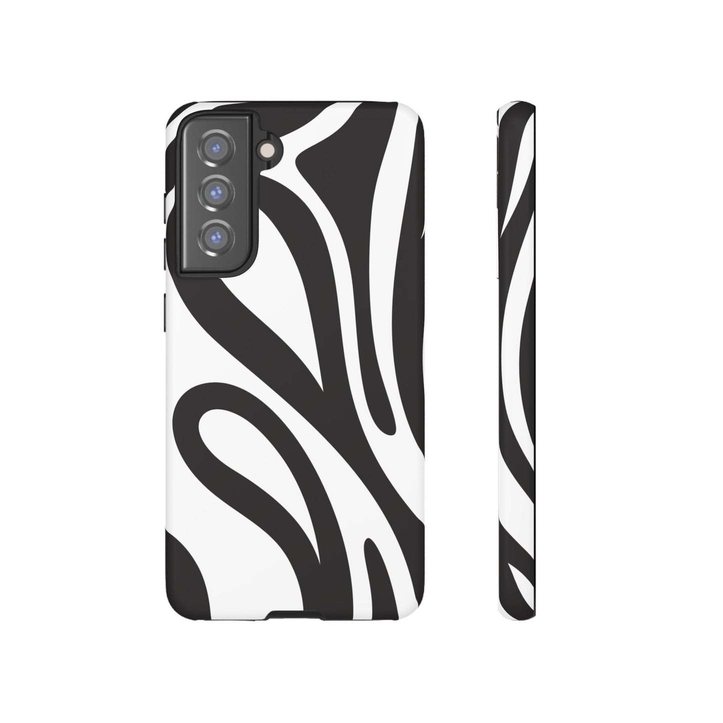 Modern Black and White Abstract Tough Samsung Galaxy Case – Bold Graphic Pattern with Dual-Layer Protection