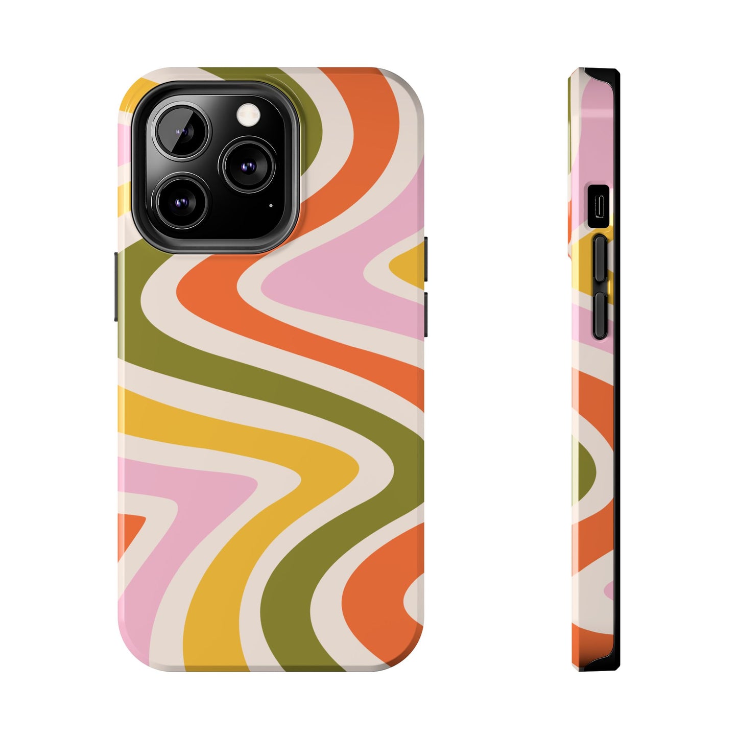 Retro Groove iPhone Case – 70s-Inspired Design with Dual-Layer Protection