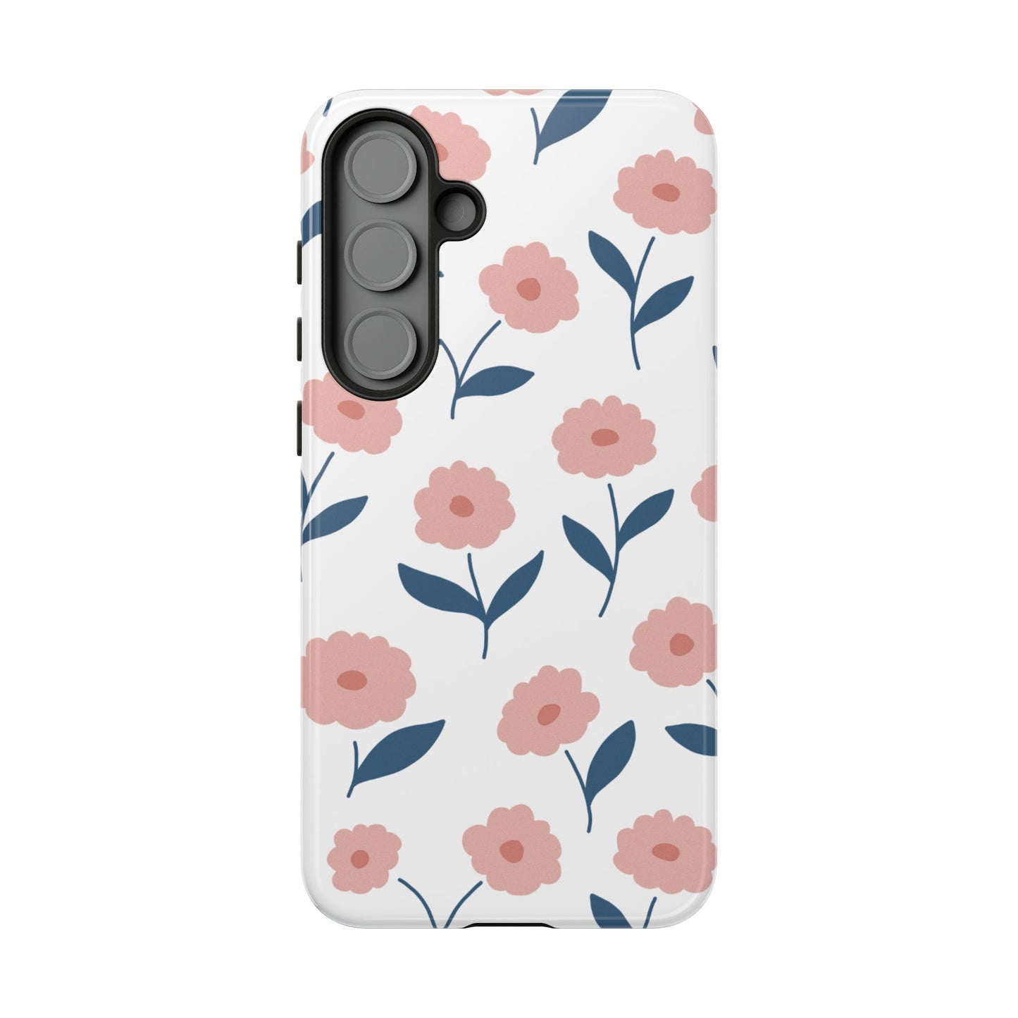 Playful Pink Floral Tough Samsung Galaxy Case – Soft Pastel Design, Slim & Shockproof