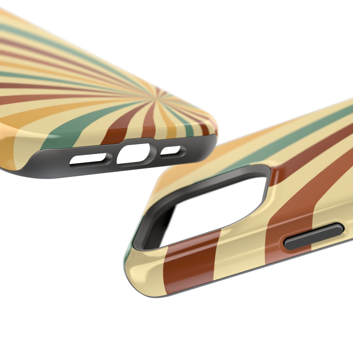Earthy Retro Swirl MagSafe iPhone Case – Dual-Layer Protection with 70s-Inspired Earth Tones