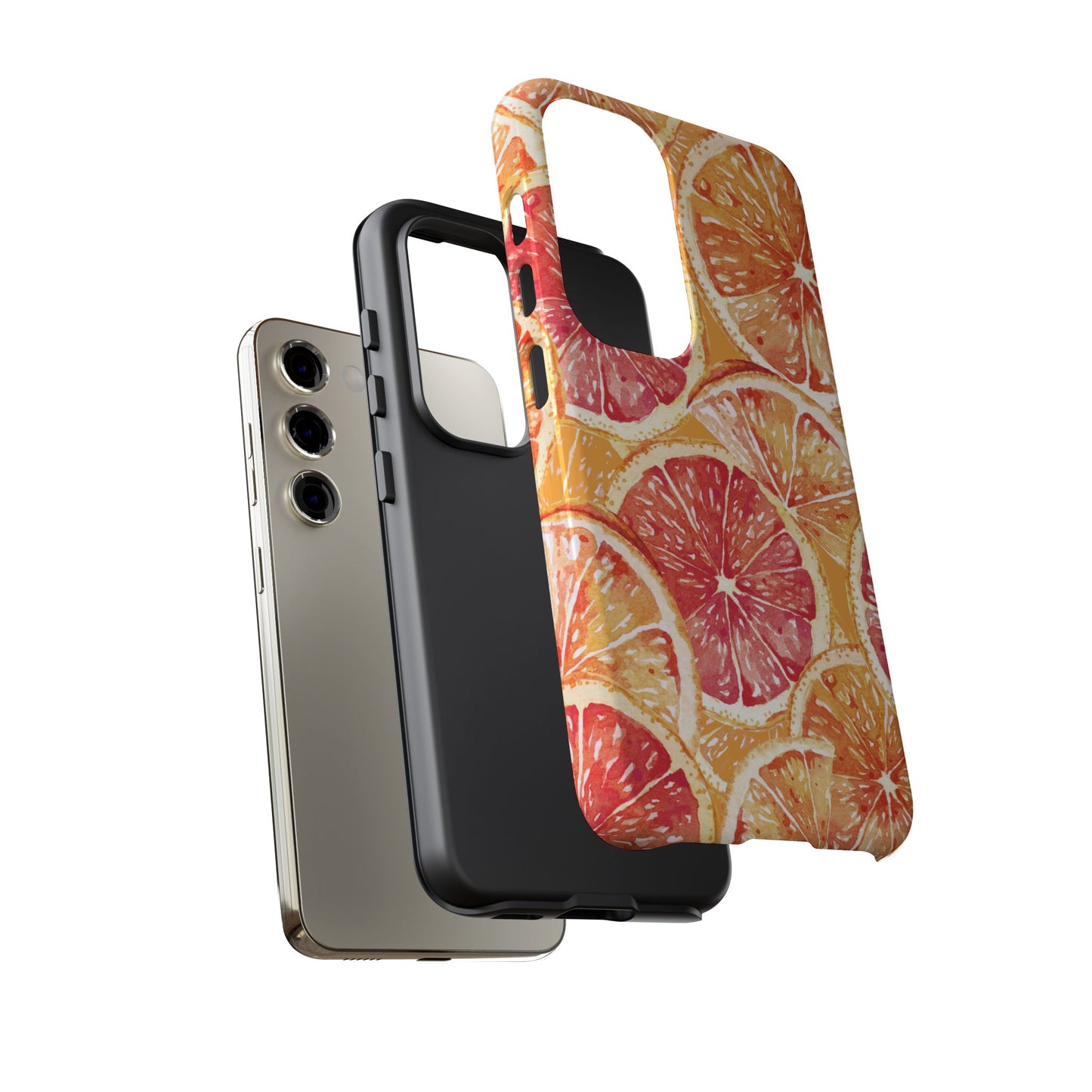 Watercolor Citrus Splash Tough Samsung Galaxy Case – Vibrant Fruit Print, Shock-Resistant Design