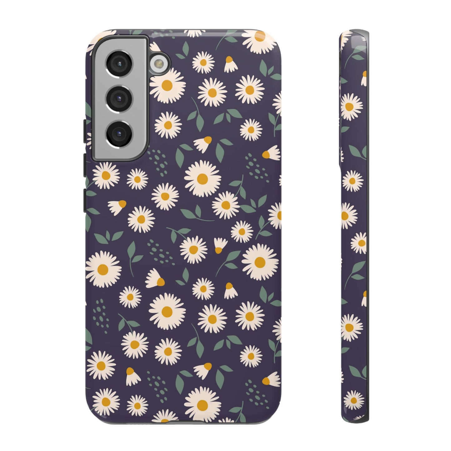 Midnight Daisy Samsung Galaxy Case – Dark Navy Floral Design, Slim and Protective