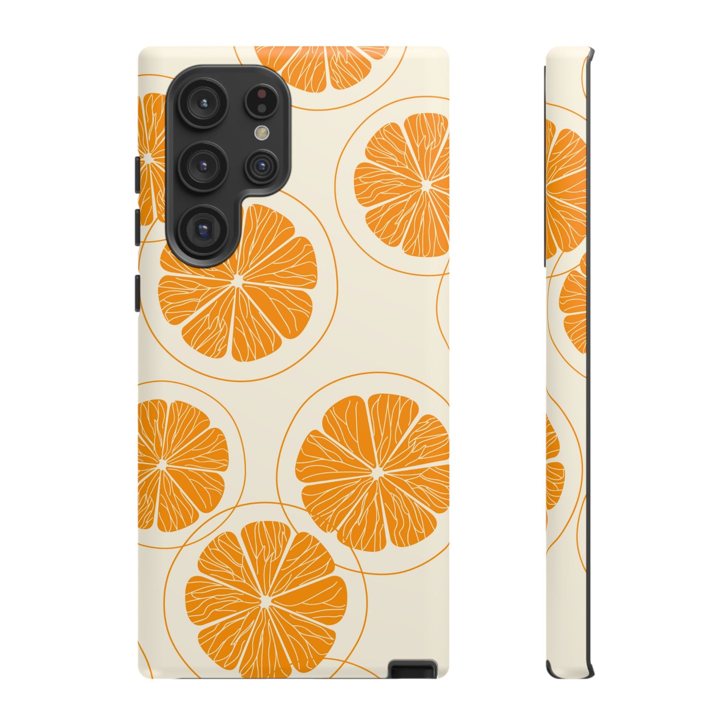 Citrus Burst Pattern Tough Samsung Galaxy  Case – Bold Orange Design, Shockproof Protection