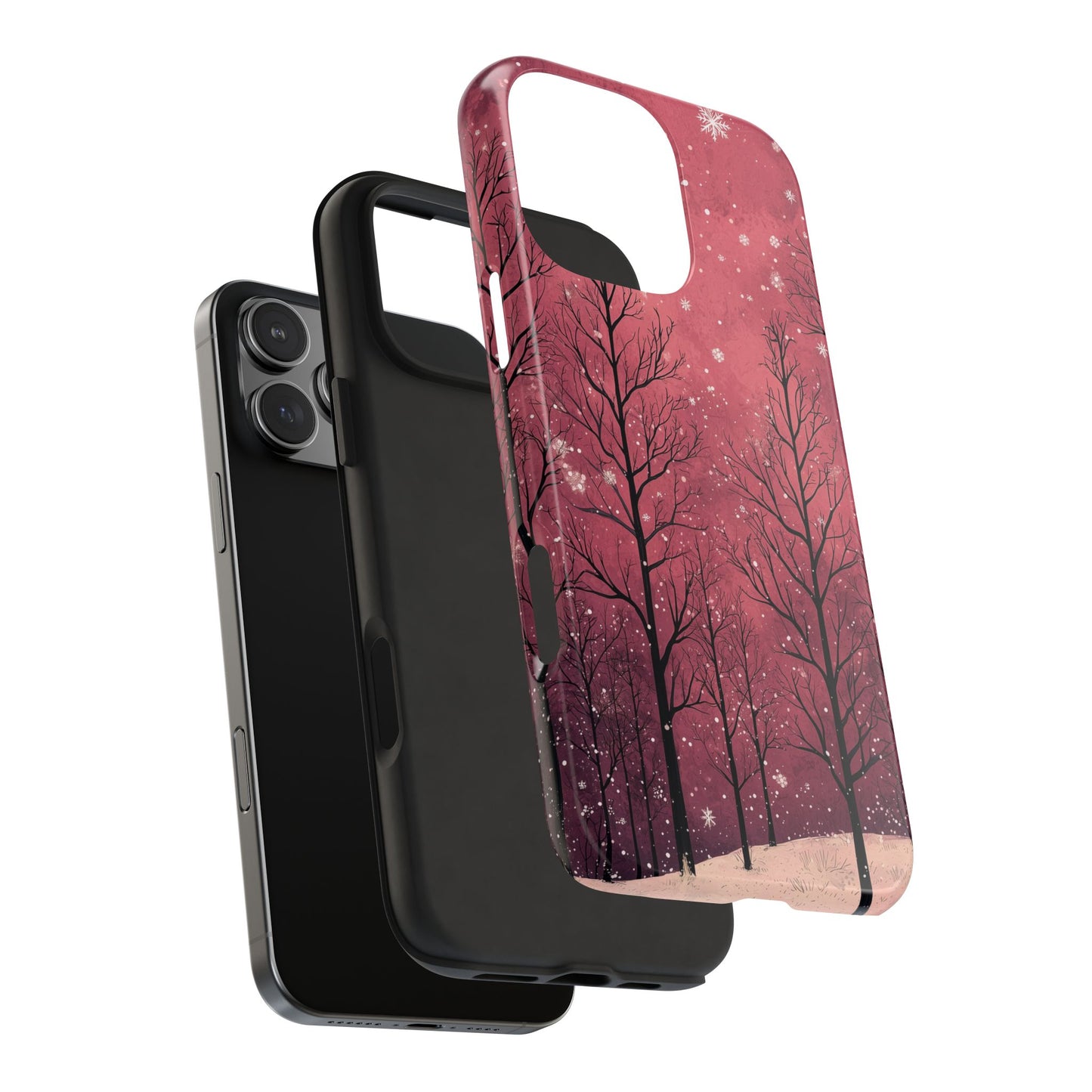 Pink Winter Twilight Forest - iPhone Series Case - BOGO Cases
