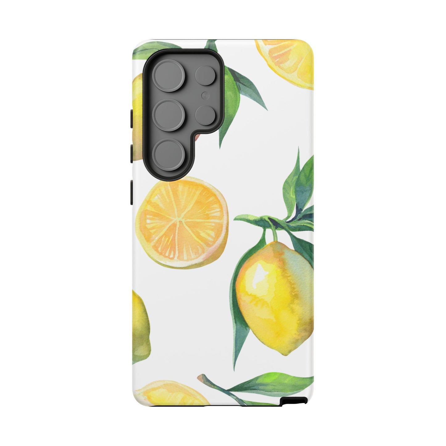 Lemon Grove Watercolor Tough Samsung Galaxy  Case – Fresh Citrus Design, Dual-Layer Protection