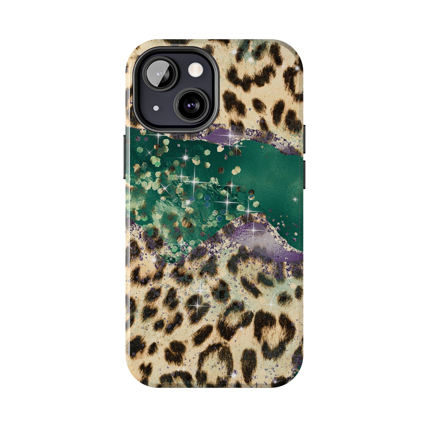 Emerald Glitter Leopard Print - iPhone Series Case