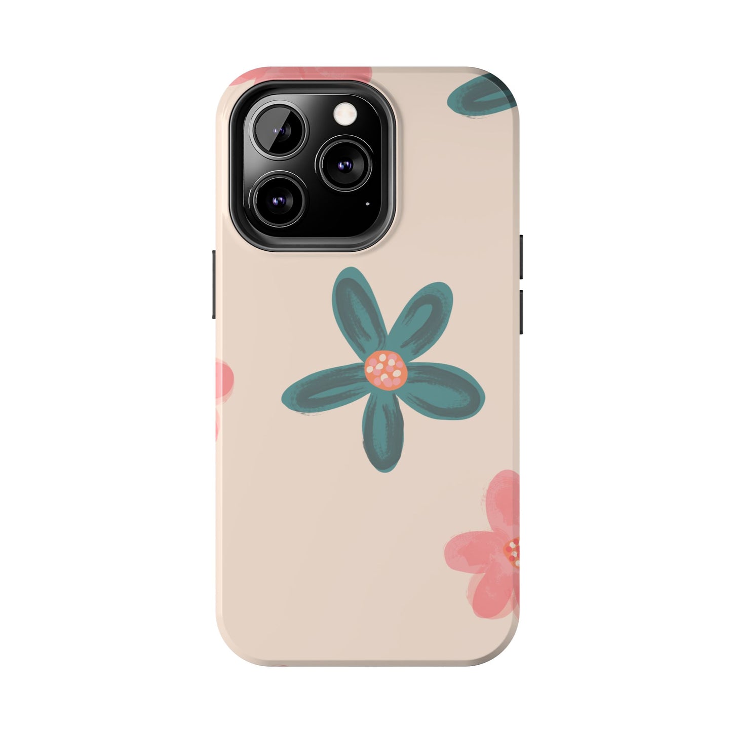 Vintage Floral Tough iPhone Case – Soft Matte Finish with Dual-Layer Protection