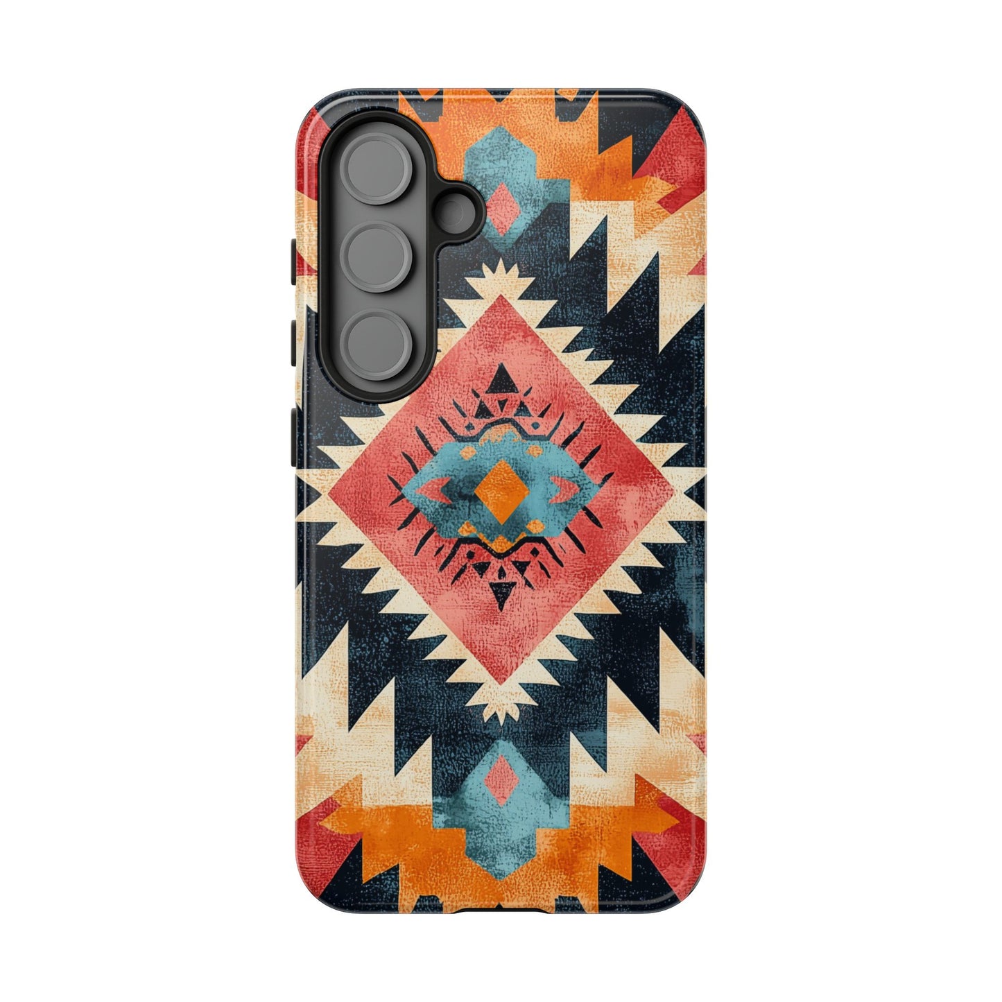 Bold Aztec Pattern Tough Samsung Galaxy Case – Vibrant Geometric Design, Dual-Layer Protection